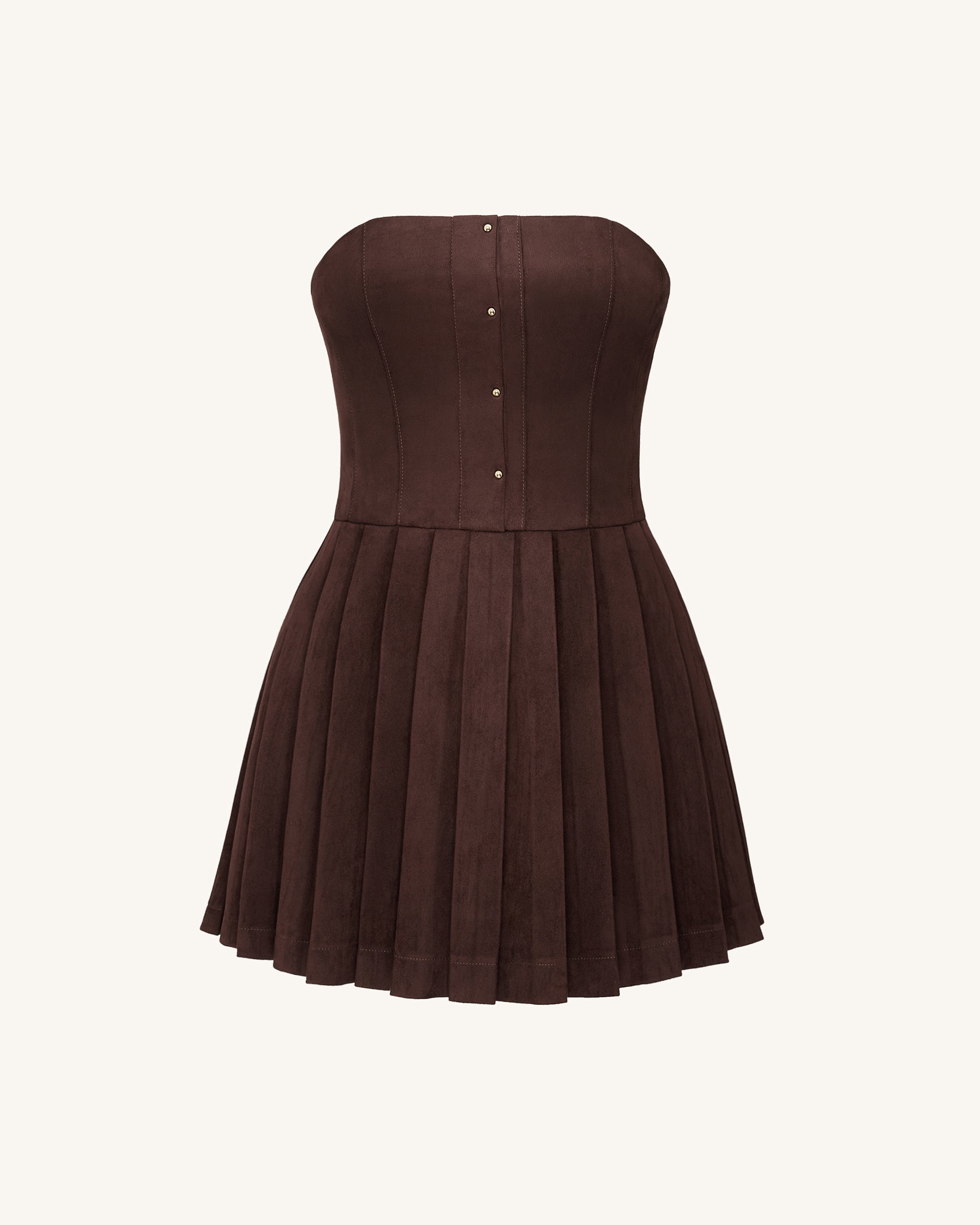 Ellie Pleated Velvet Dress - Chocolate Brown 4 | US Ellie Pleated Velvet Dress - Chocolate Brown 4 | US