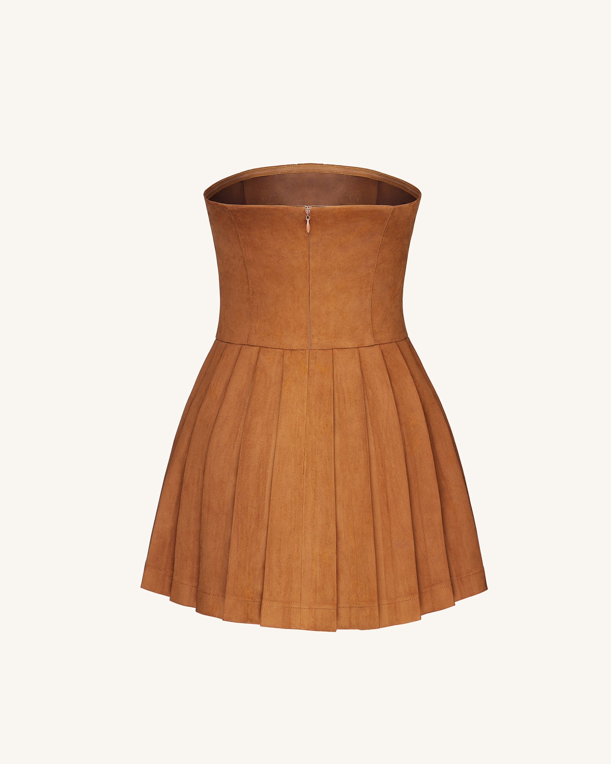 Ellie Pleated Velvet Dress - Caramel, 4 | US Ellie Pleated Velvet Dress - Caramel, 4 | US
