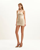 Josephine One-Shoulder Ruched Mini Dress - Nude