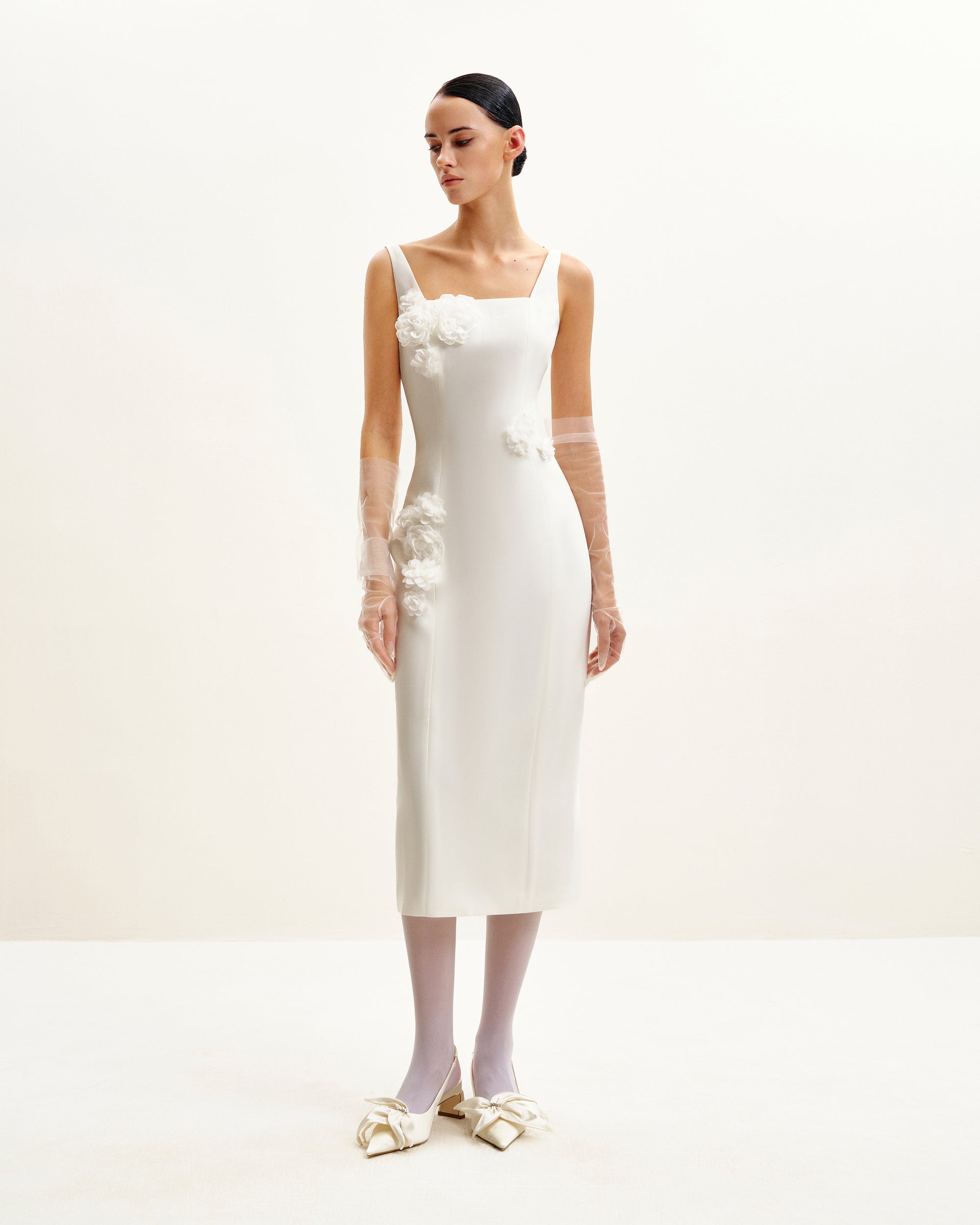 Garden Grace Sheath Dress - White 8