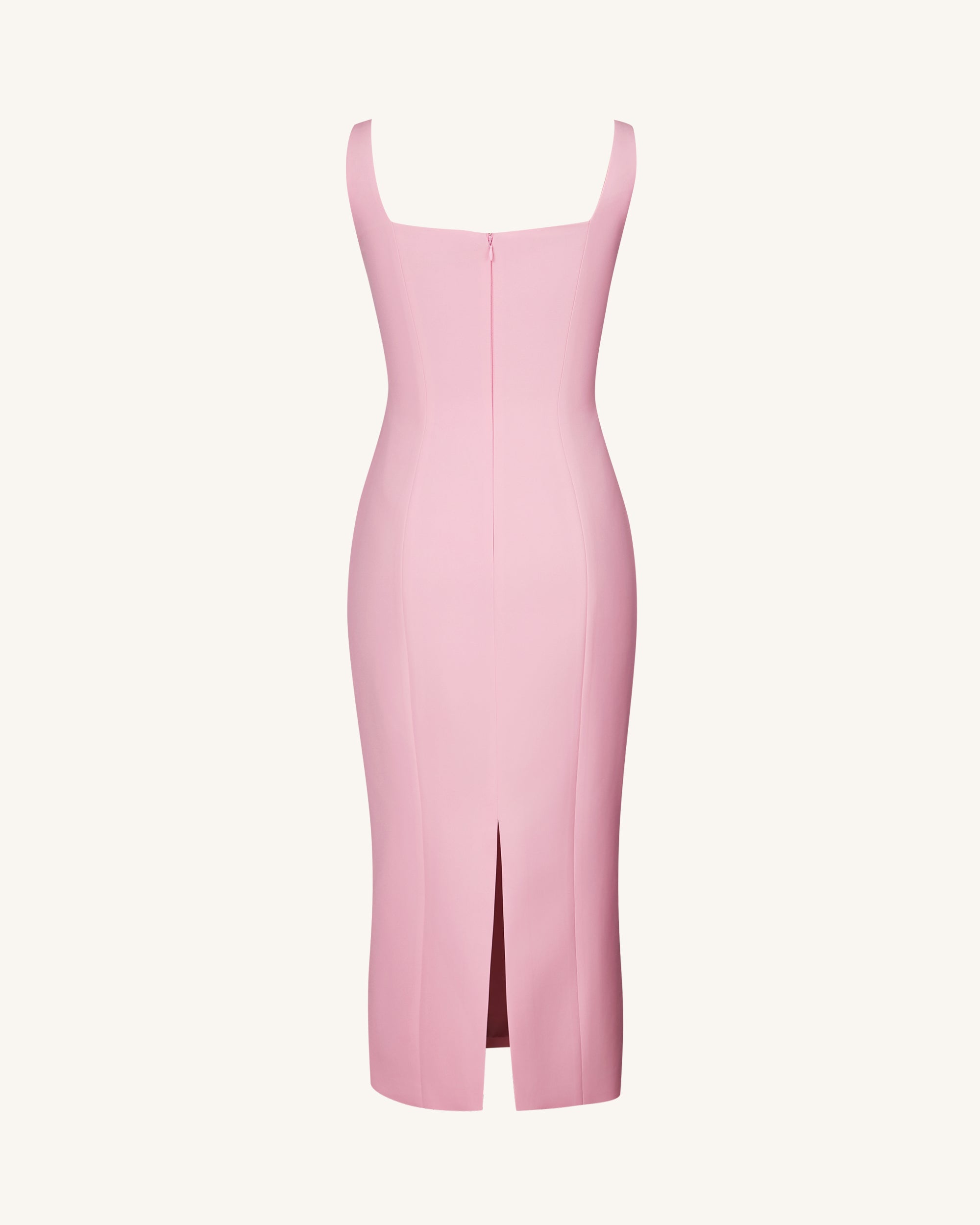 pink sleeveless sheath dress Crystal Embellished Slit Sheath Dress - Pastel Pink