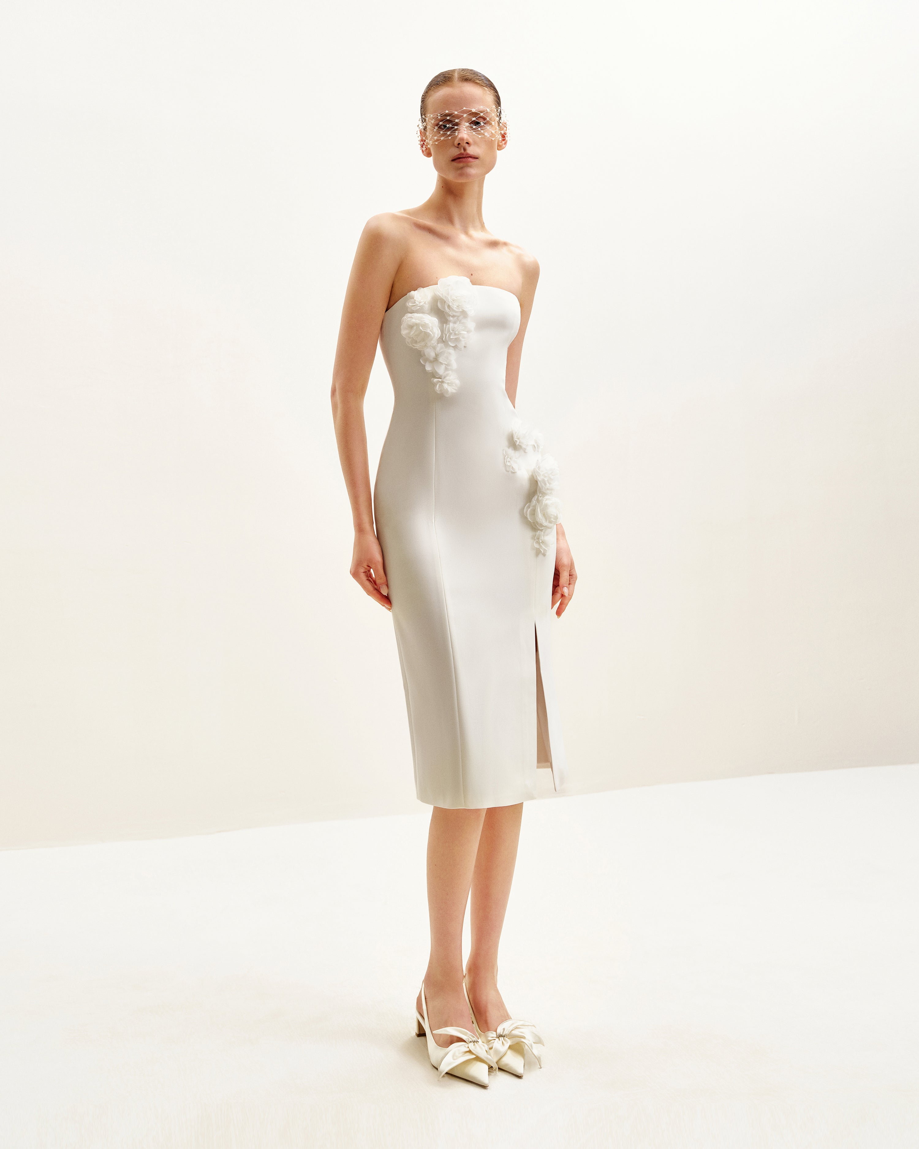 Petal Perfection Cocktail Dress - White | JW PEI