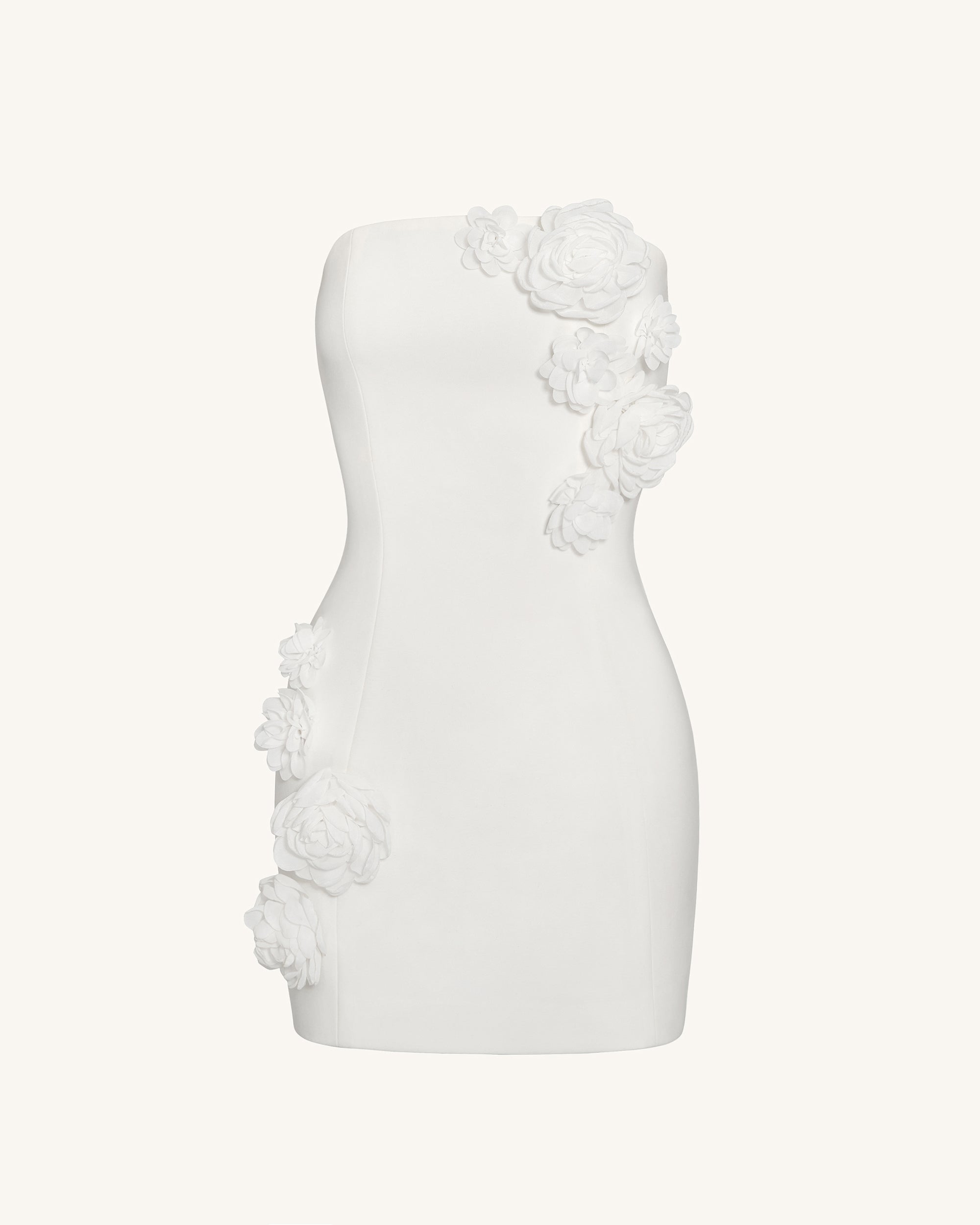 blossoming elegance strapless dress - white Bella and Bloom Boutique