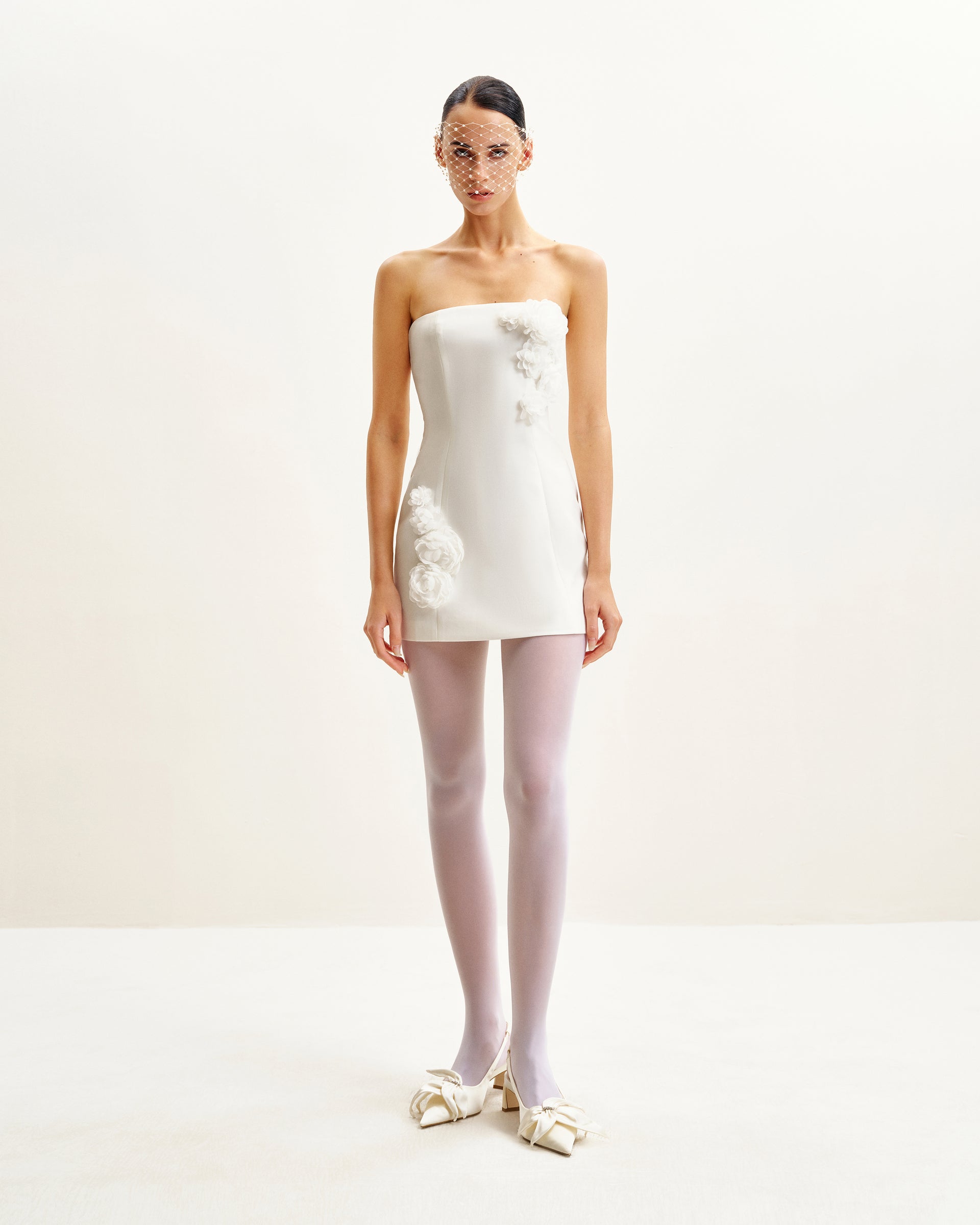 Blossoming Elegance Strapless Dress - White 4 Blossoming Elegance Strapless Dress - White 4