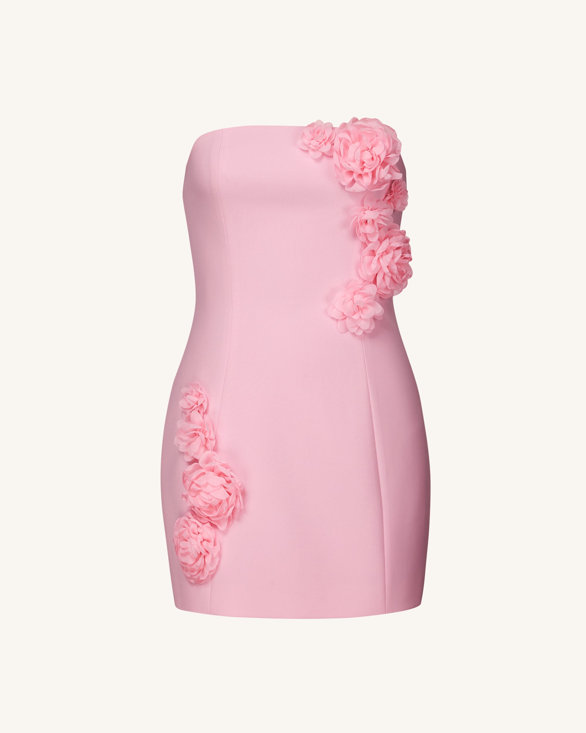 Blossoming Elegance Strapless Dress - Pink 2