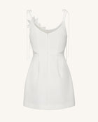 Floral Vine Tie Dress - White