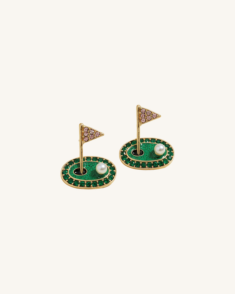 Golf Flag Earrings - Multicolor