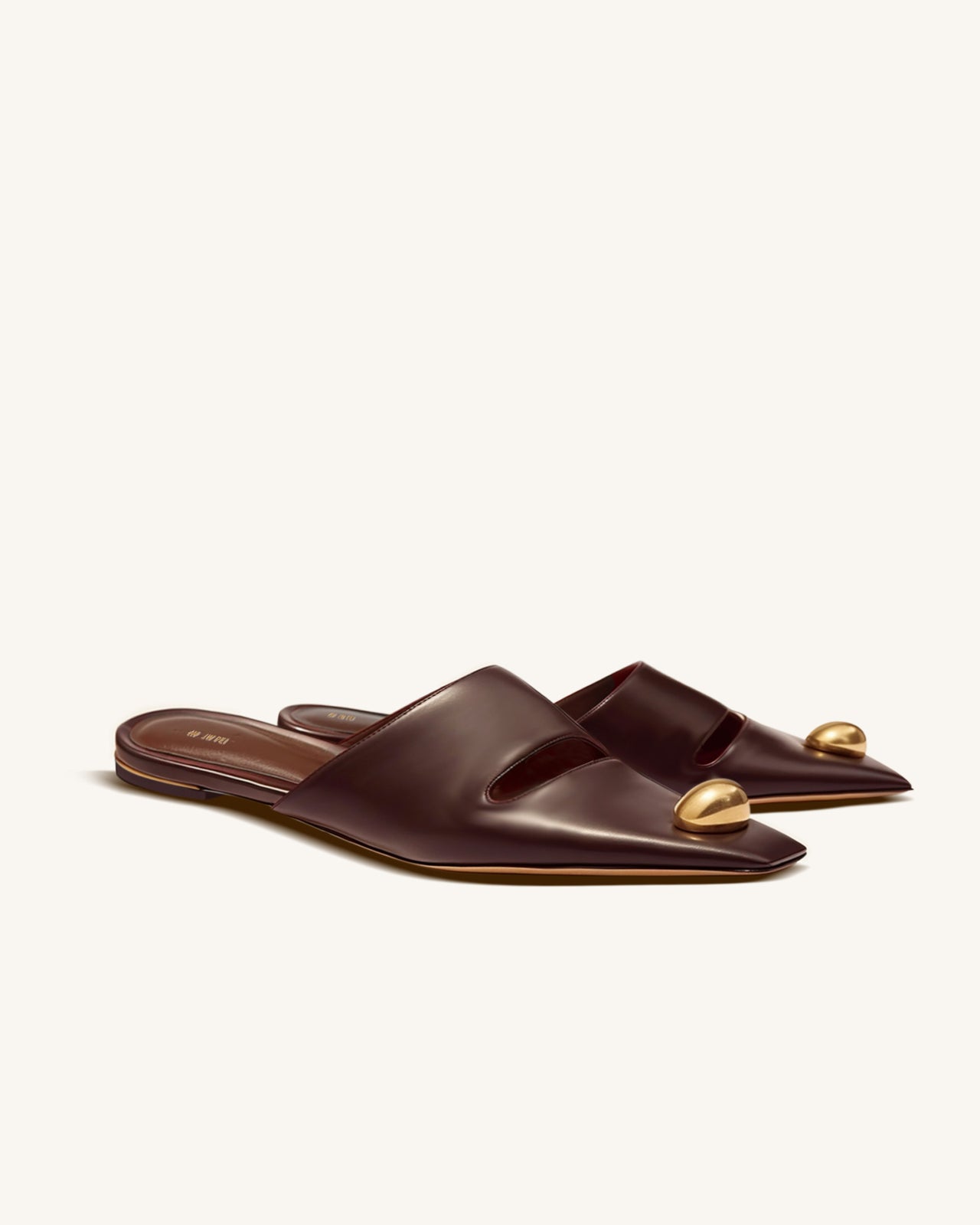 Cassie Pierced Mules- Claret Red