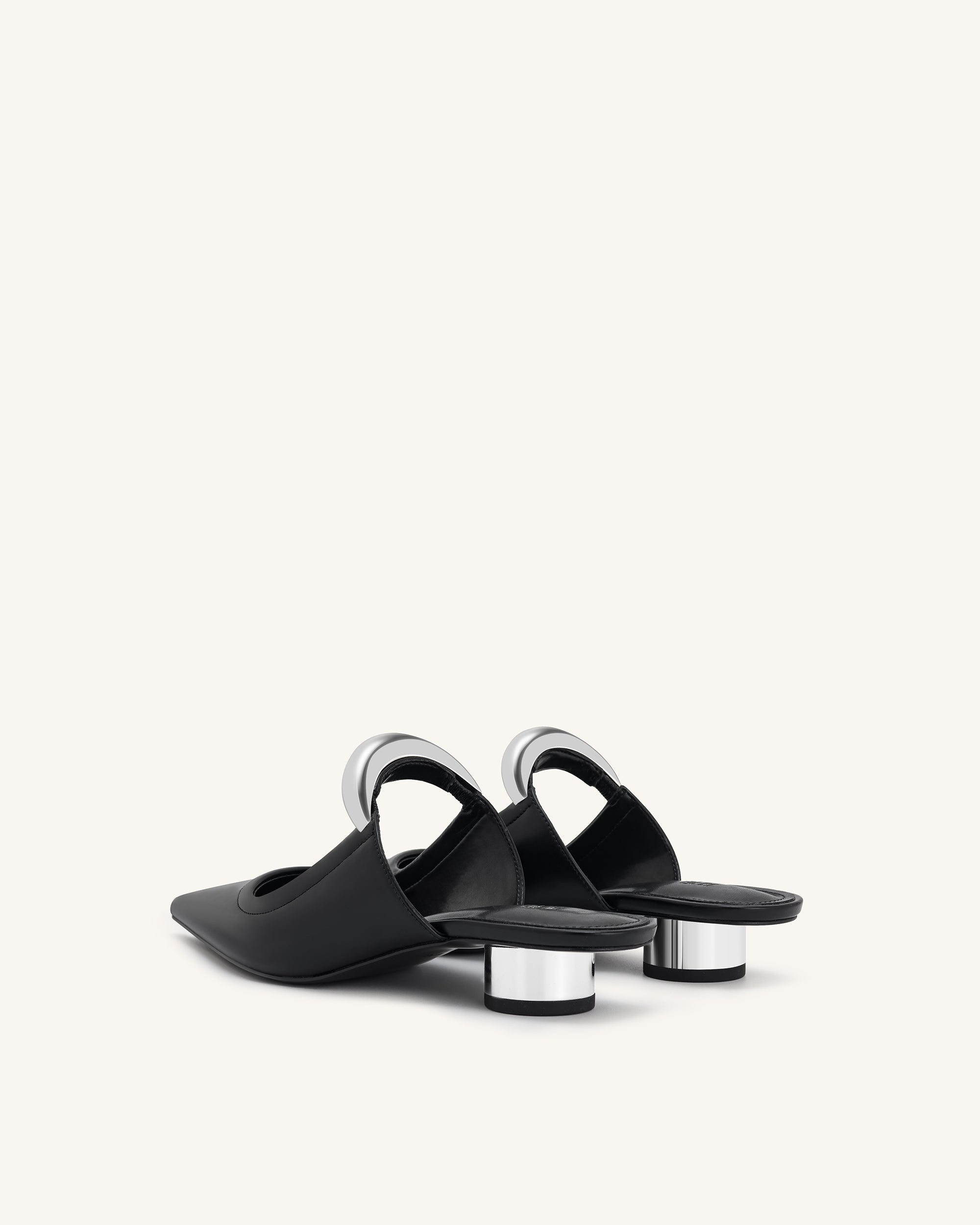 Helena Pierced Mules - Black | JW PEI