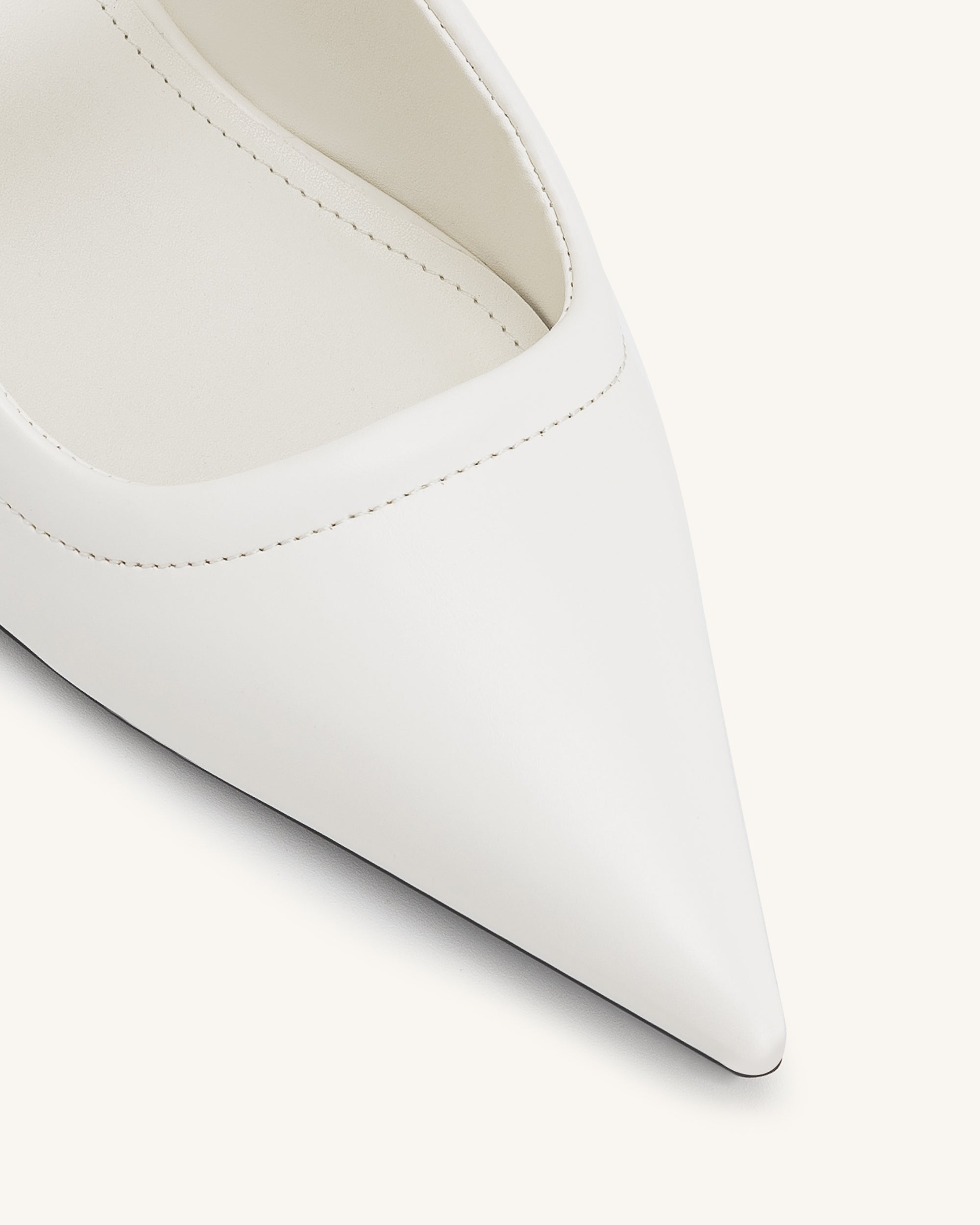 Helena Pierced Mules - White | JW PEI