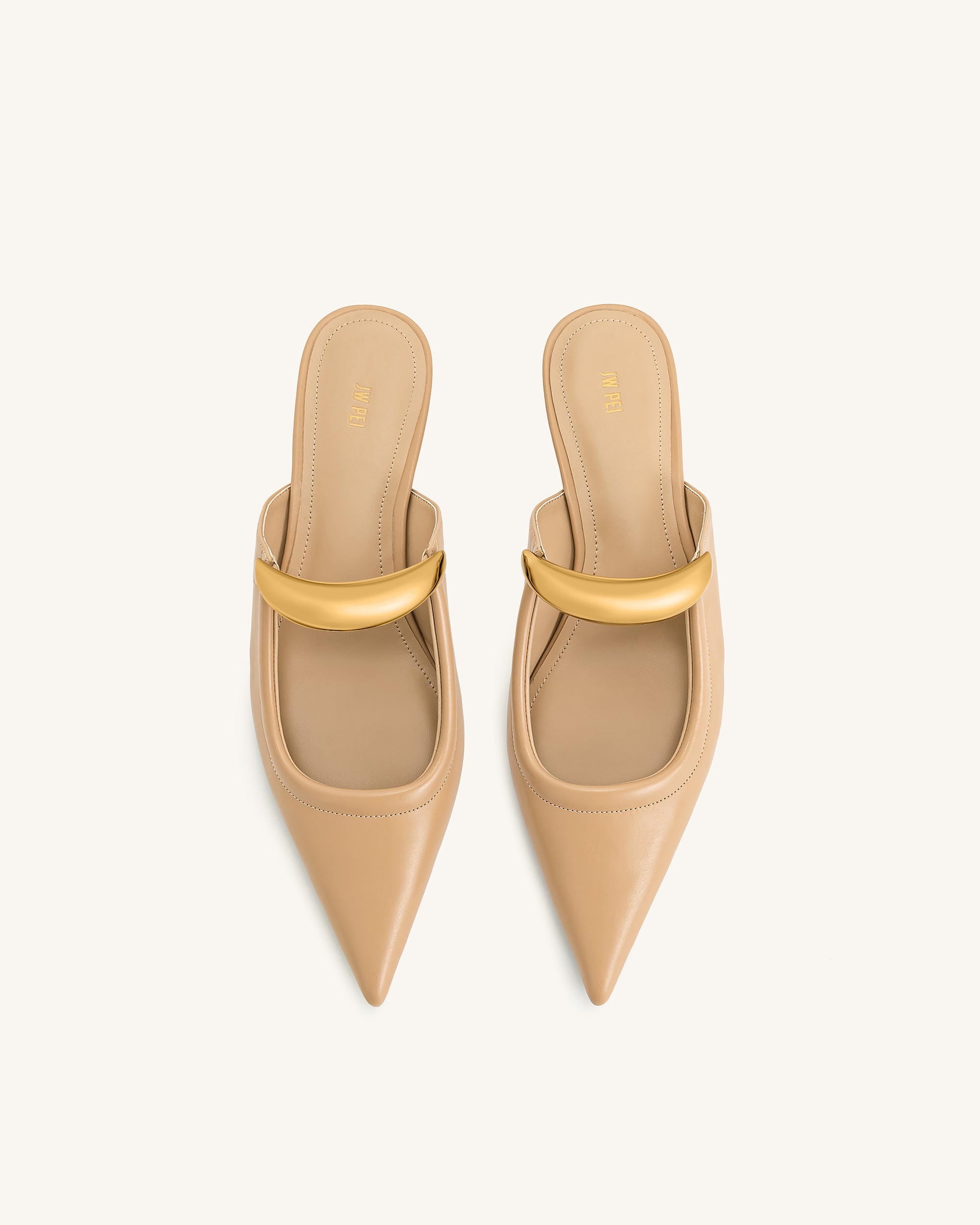 Helena Pierced Mules - Khaki | JW PEI