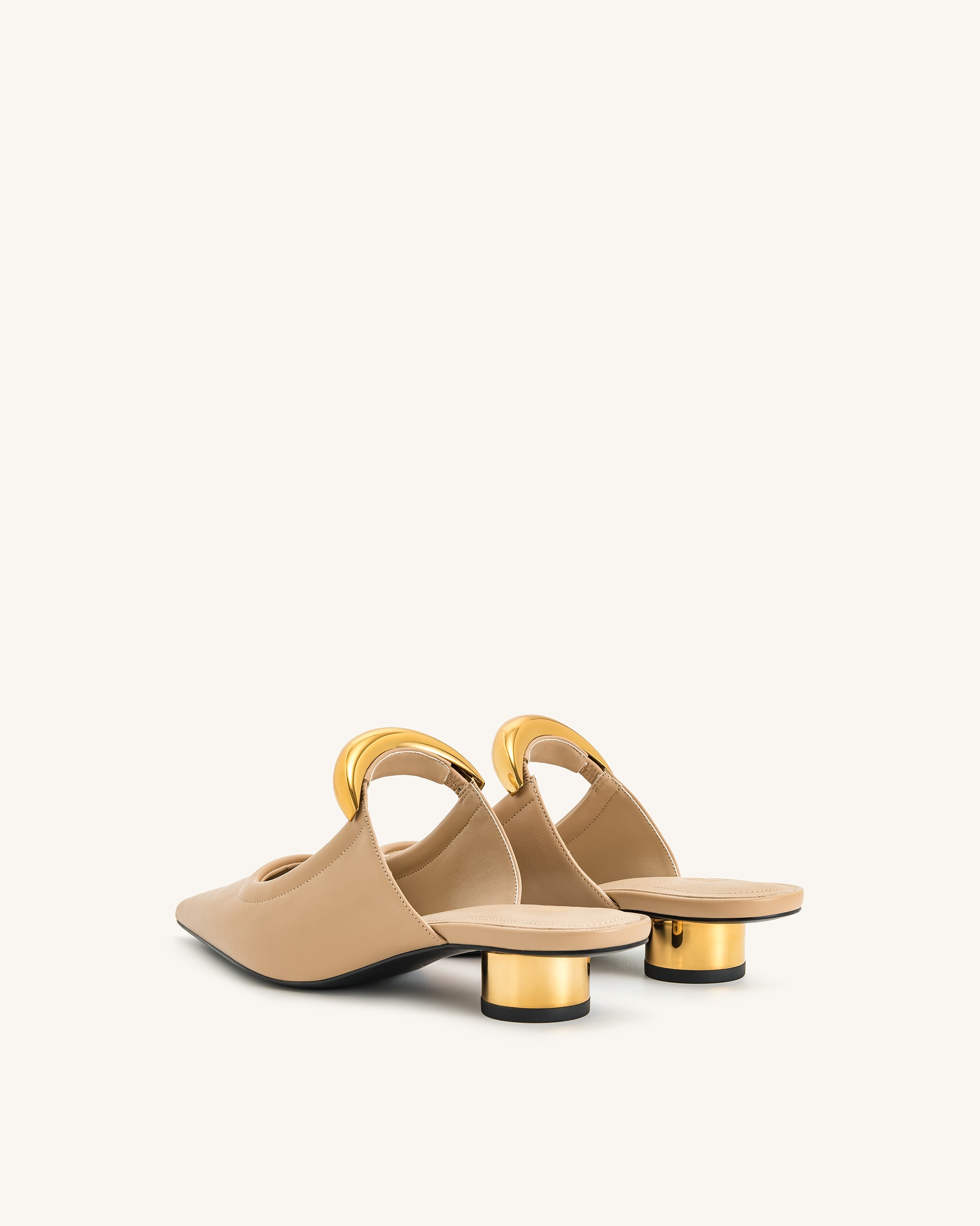 Helena Pierced Mules - Khaki | JW PEI