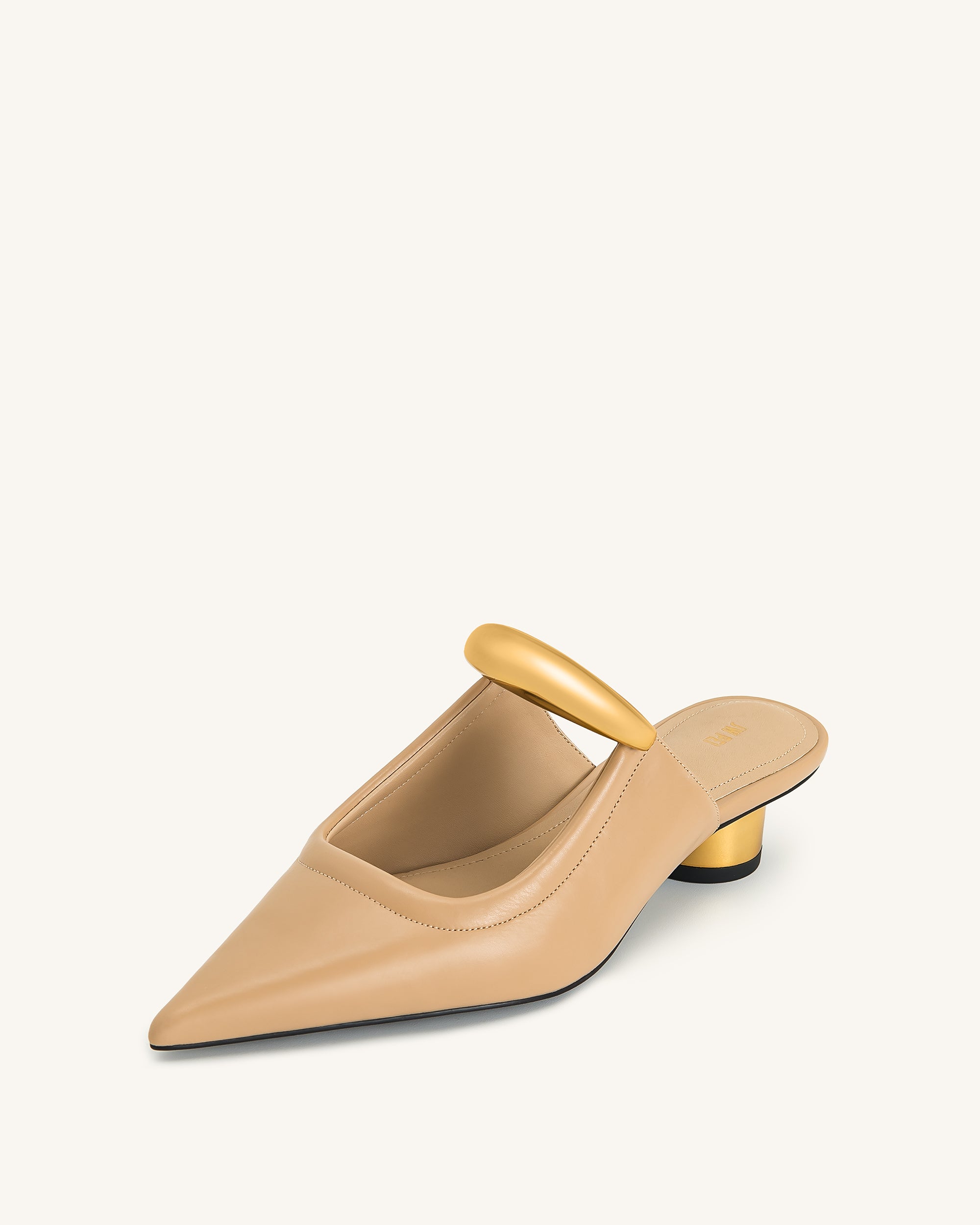 Helena Pierced Mules - Khaki | JW PEI