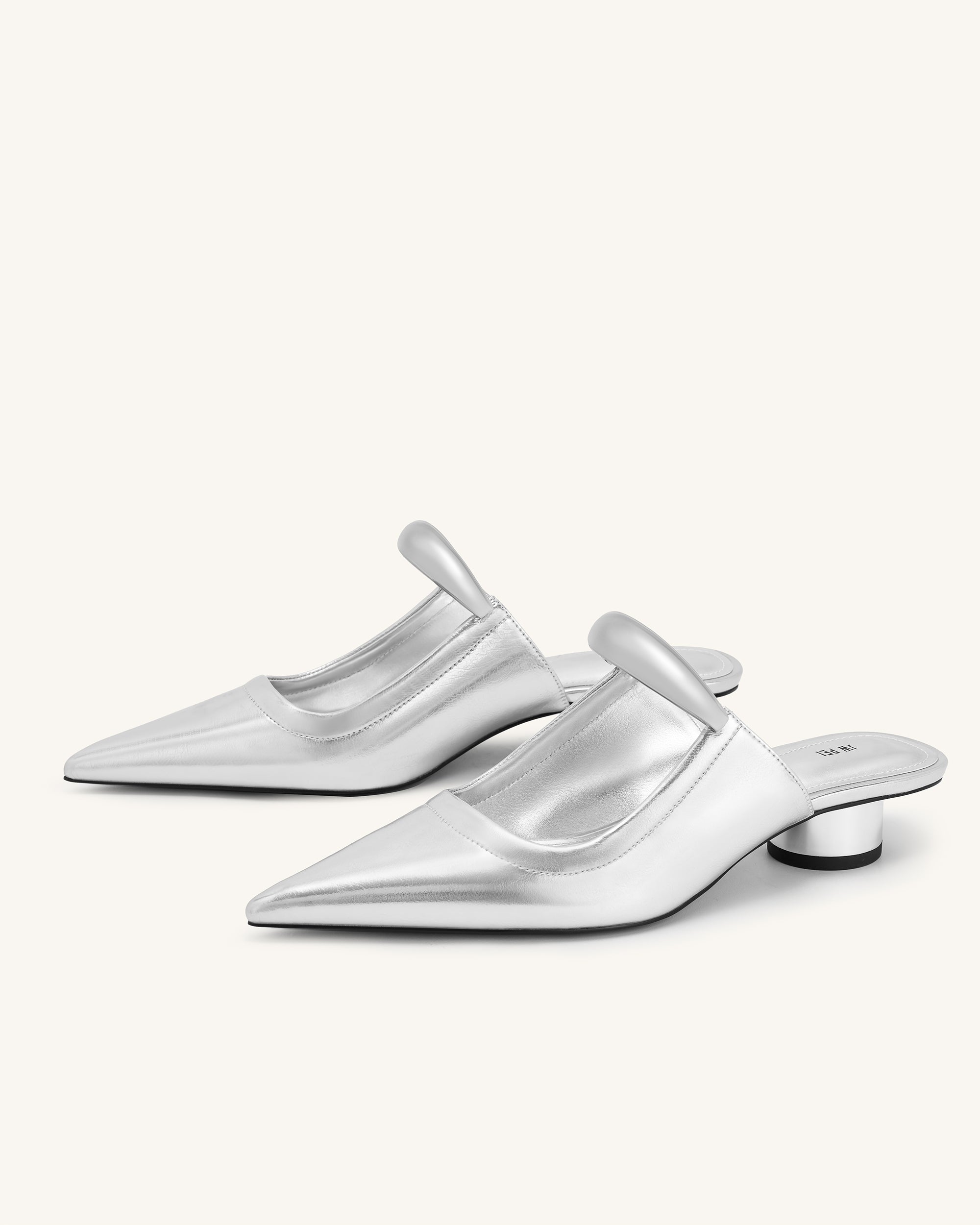 Helena Pierced Mules - Silver | JW PEI