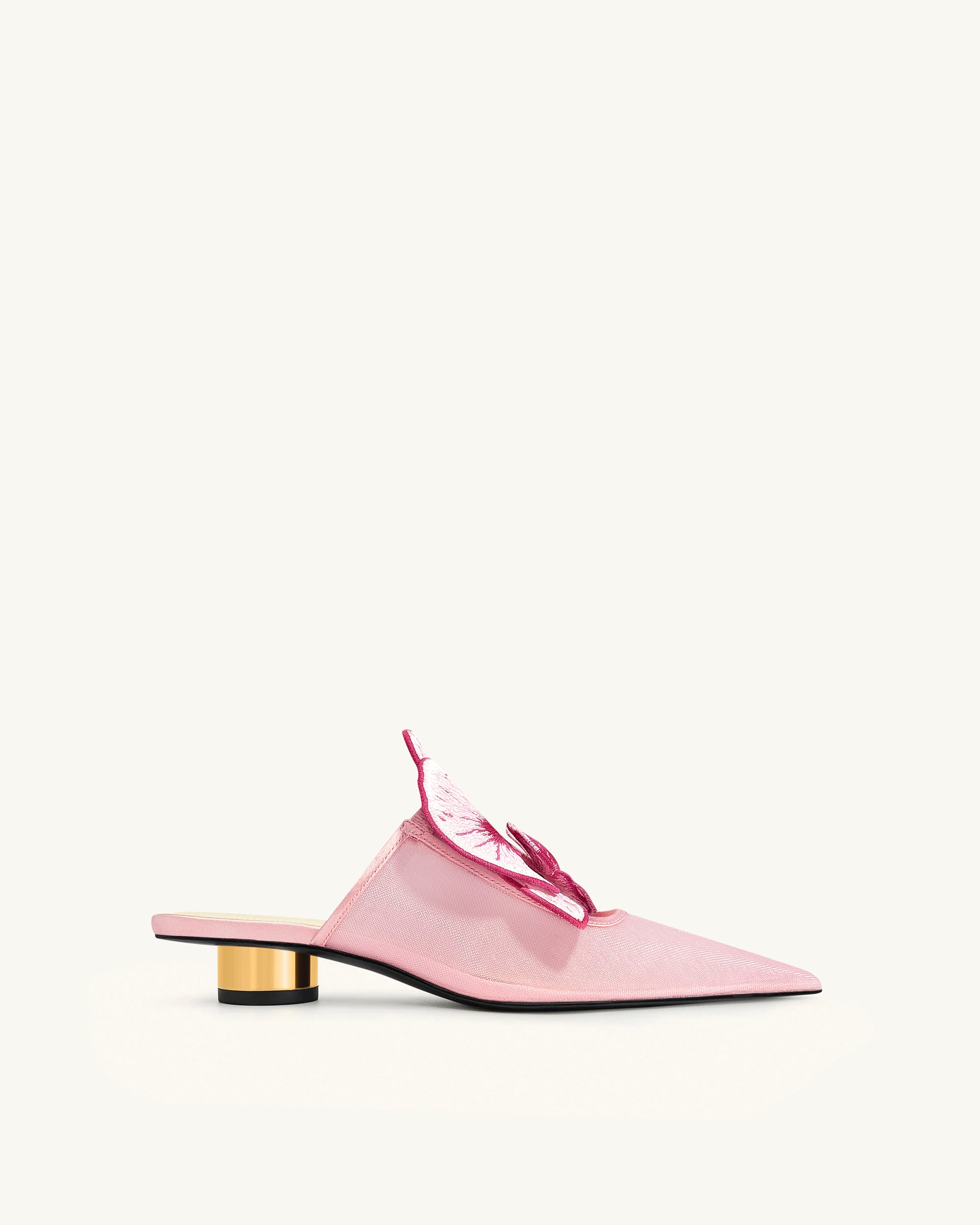 Helena Embroidery Decoration Pierced Mules - Pink | JW PEI