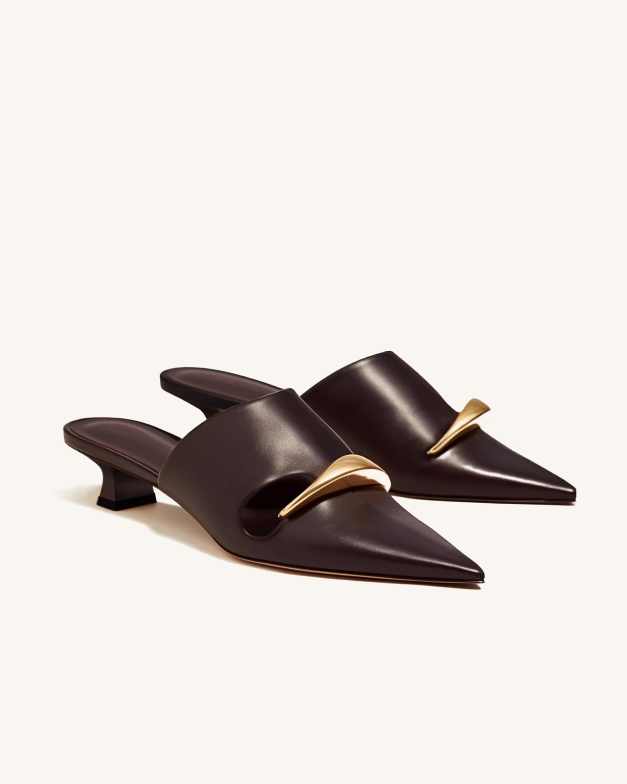 Lilah Pierced Mules- Claret Red