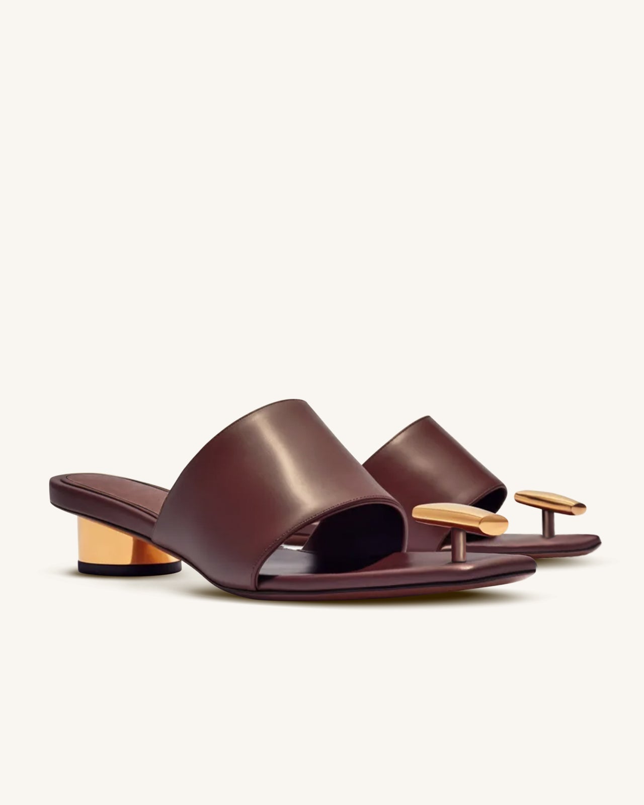 Lyanna Pierced Mules- Claret Red