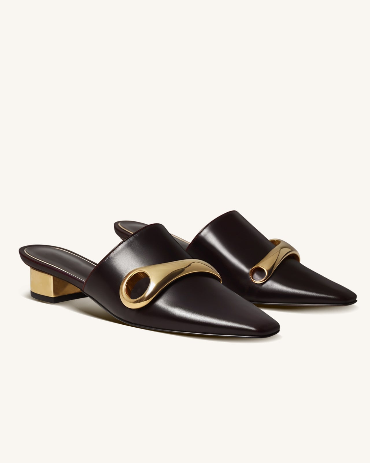 Neena Pierced Mules- Claret Red