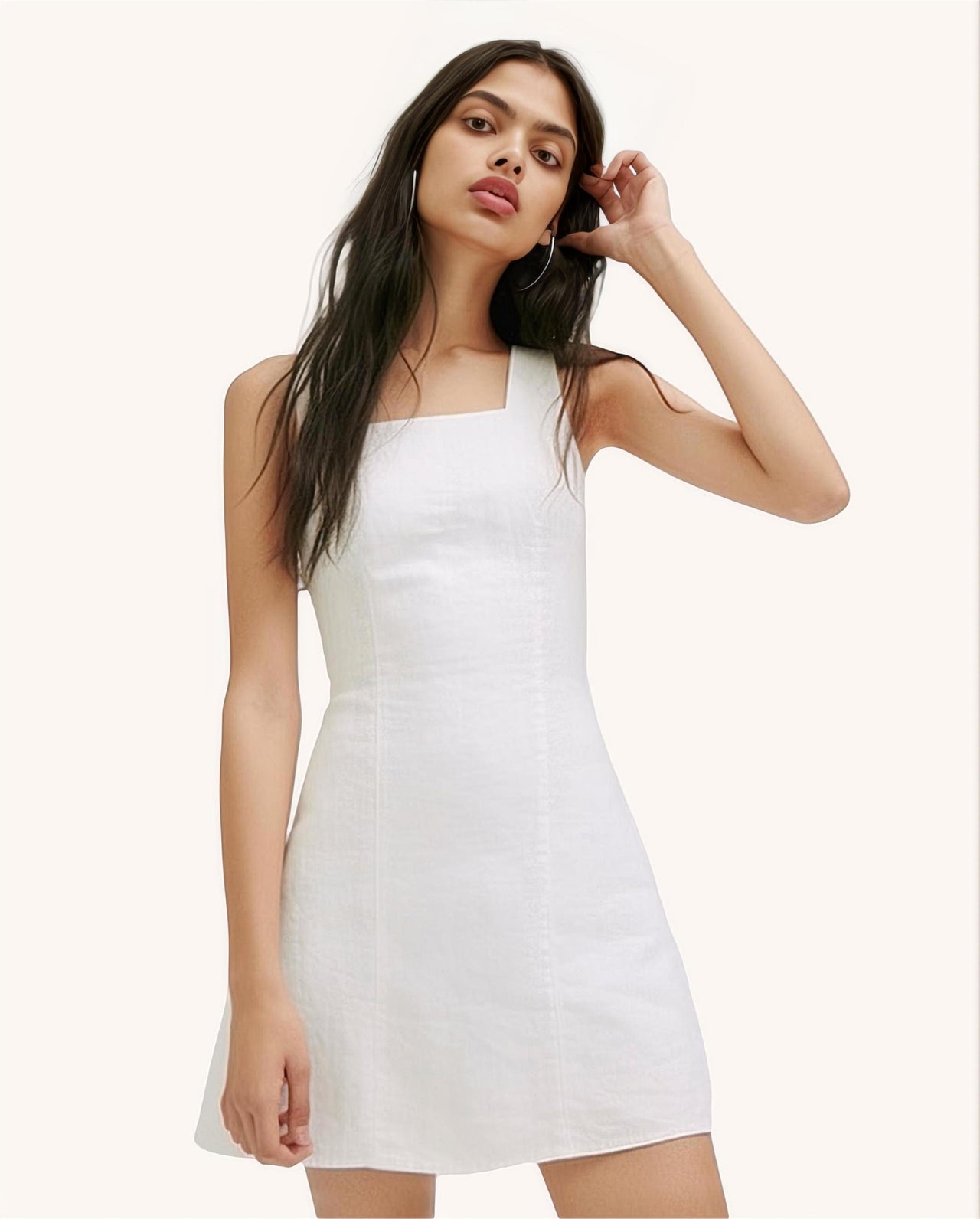 Elianna Linen Mini Dress in Ivory