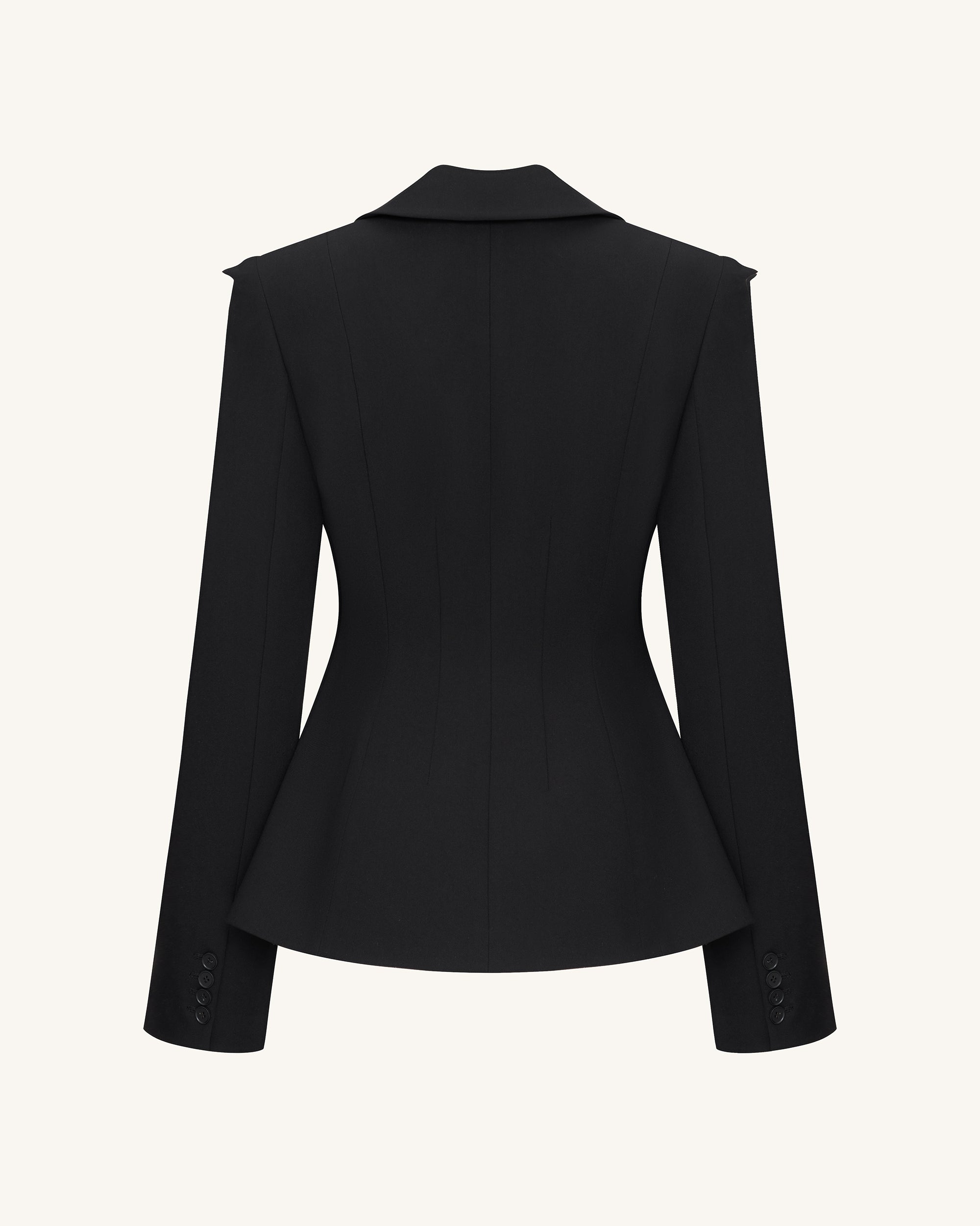 Layla Lock Buckle Deep-V Blazer - Black | JW PEI