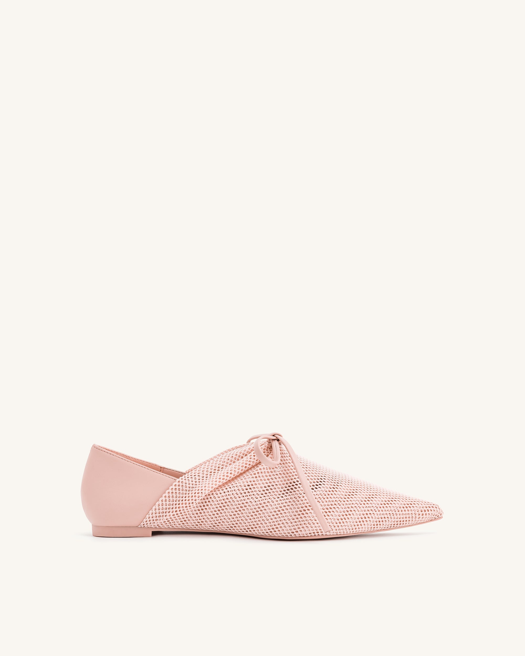 Reilly Fishnet Ballerina Flats - Pink Beige | JW PEI
