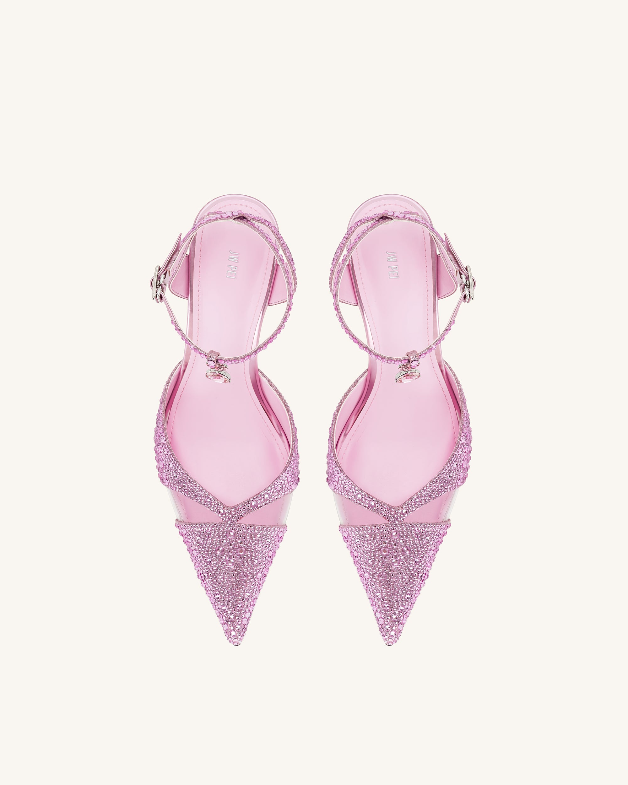Haidi Artificial Crystal Pumps - Pink | JW PEI