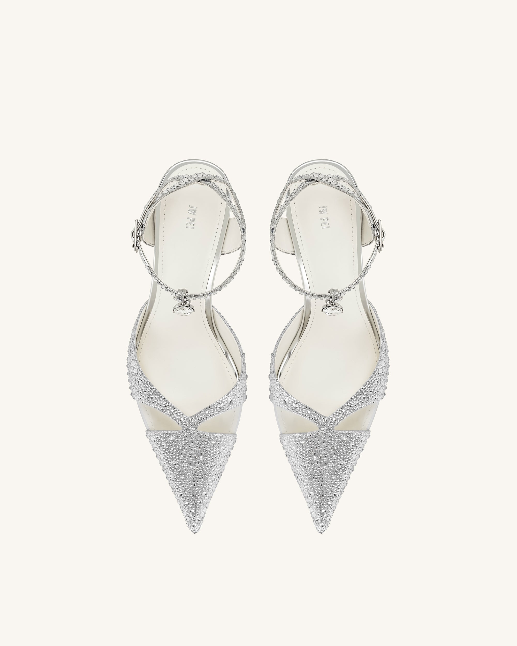 Haidi Artificial Crystal Pumps - Silver | JW PEI