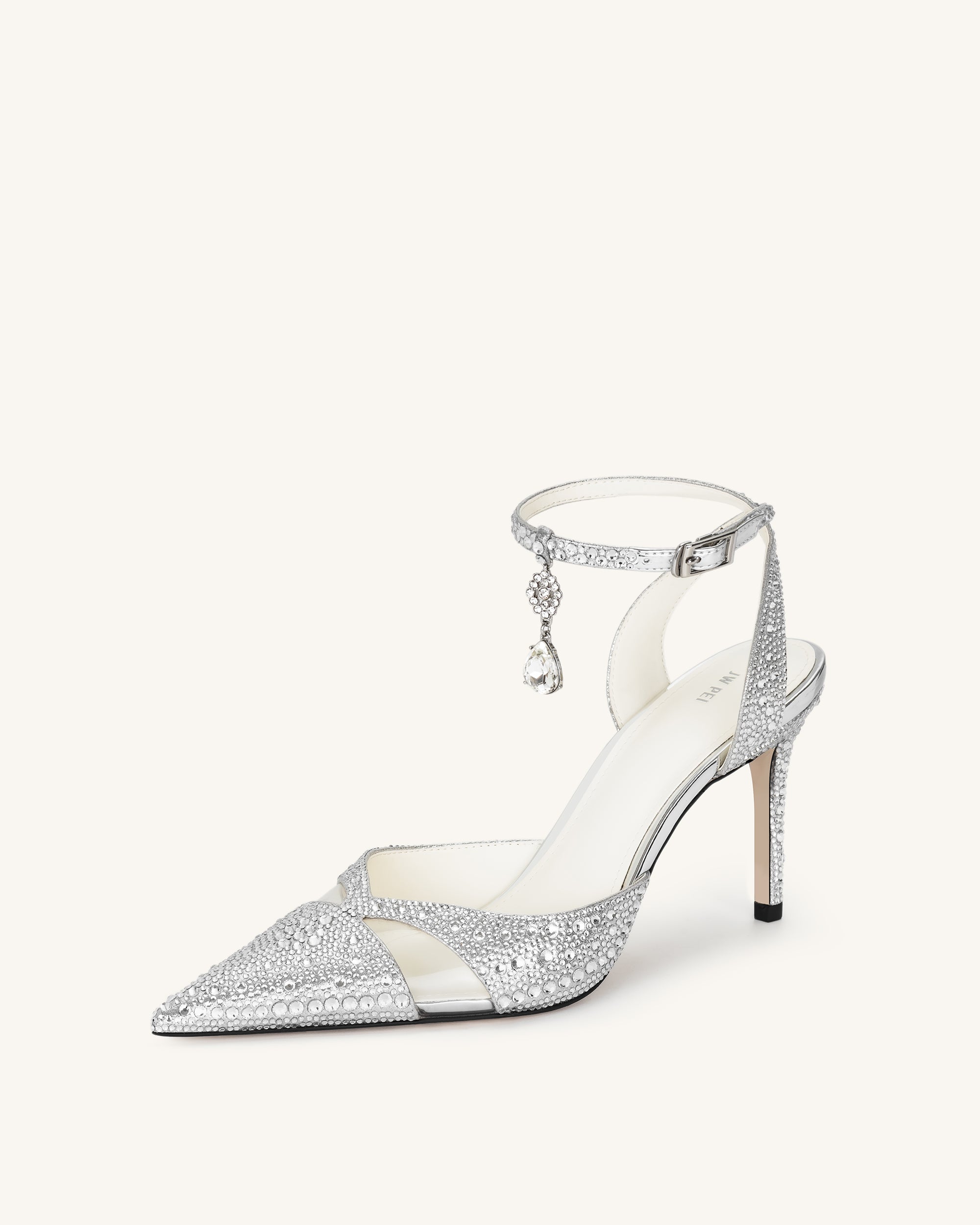 Haidi Artificial Crystal Pumps - Silver | JW PEI