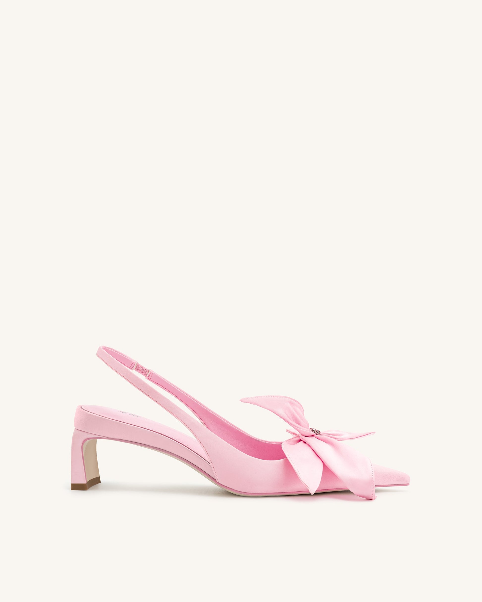 Queena Floral Appliques Slingback Pumps - Pink - JW PEI