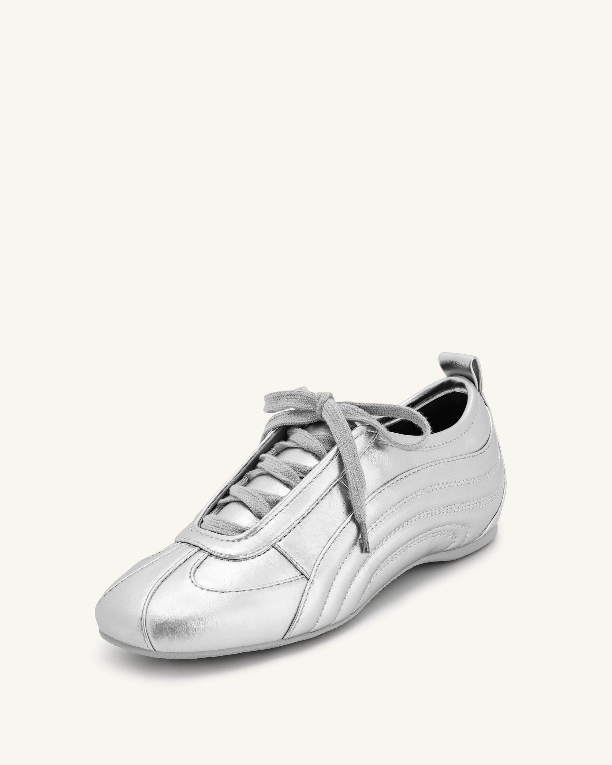 Ferne Streamlined Lustrous Sneakers - Silver | JW PEI