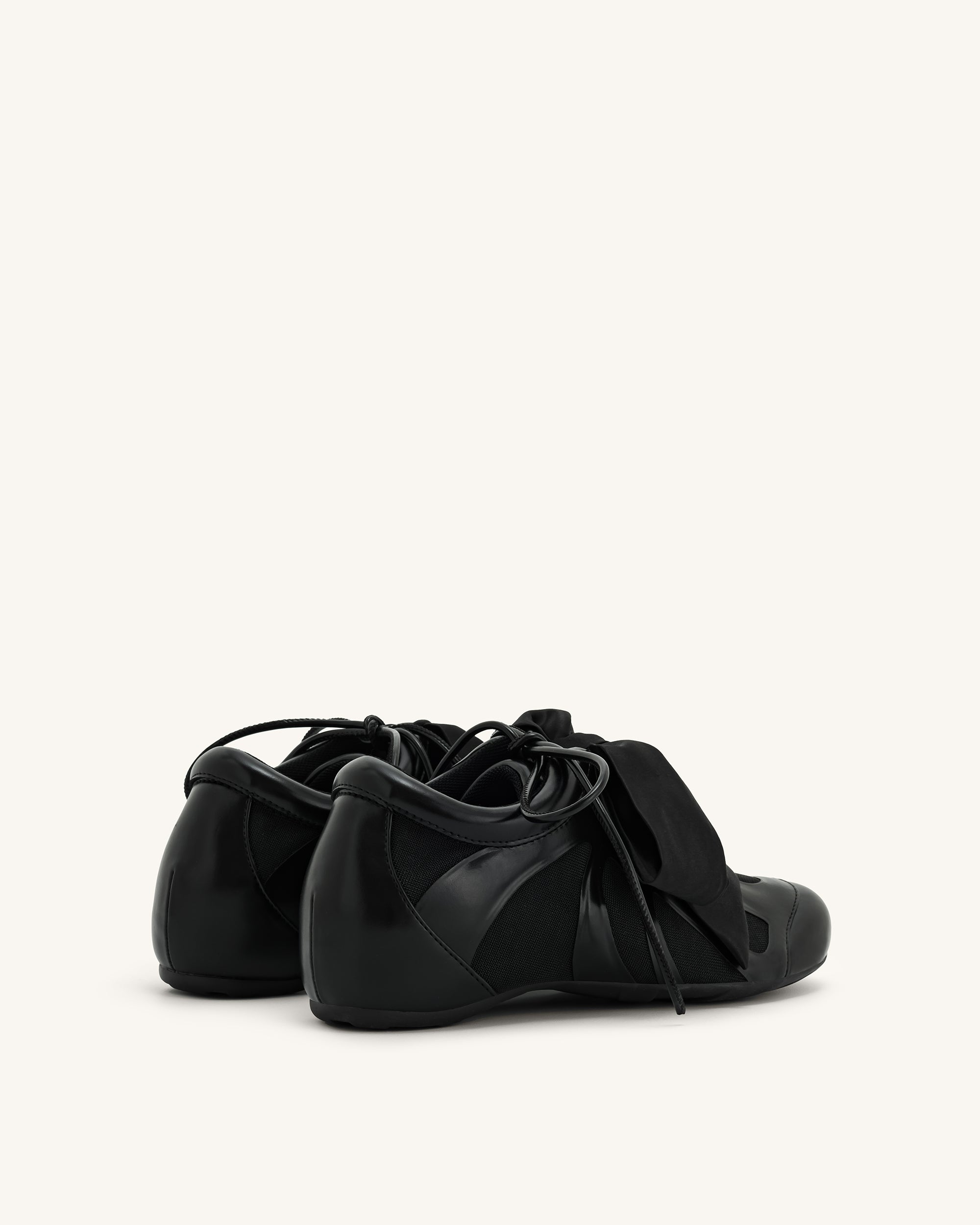 Rosie Bow Tie Low Top Sneakers - Black | JW PEI