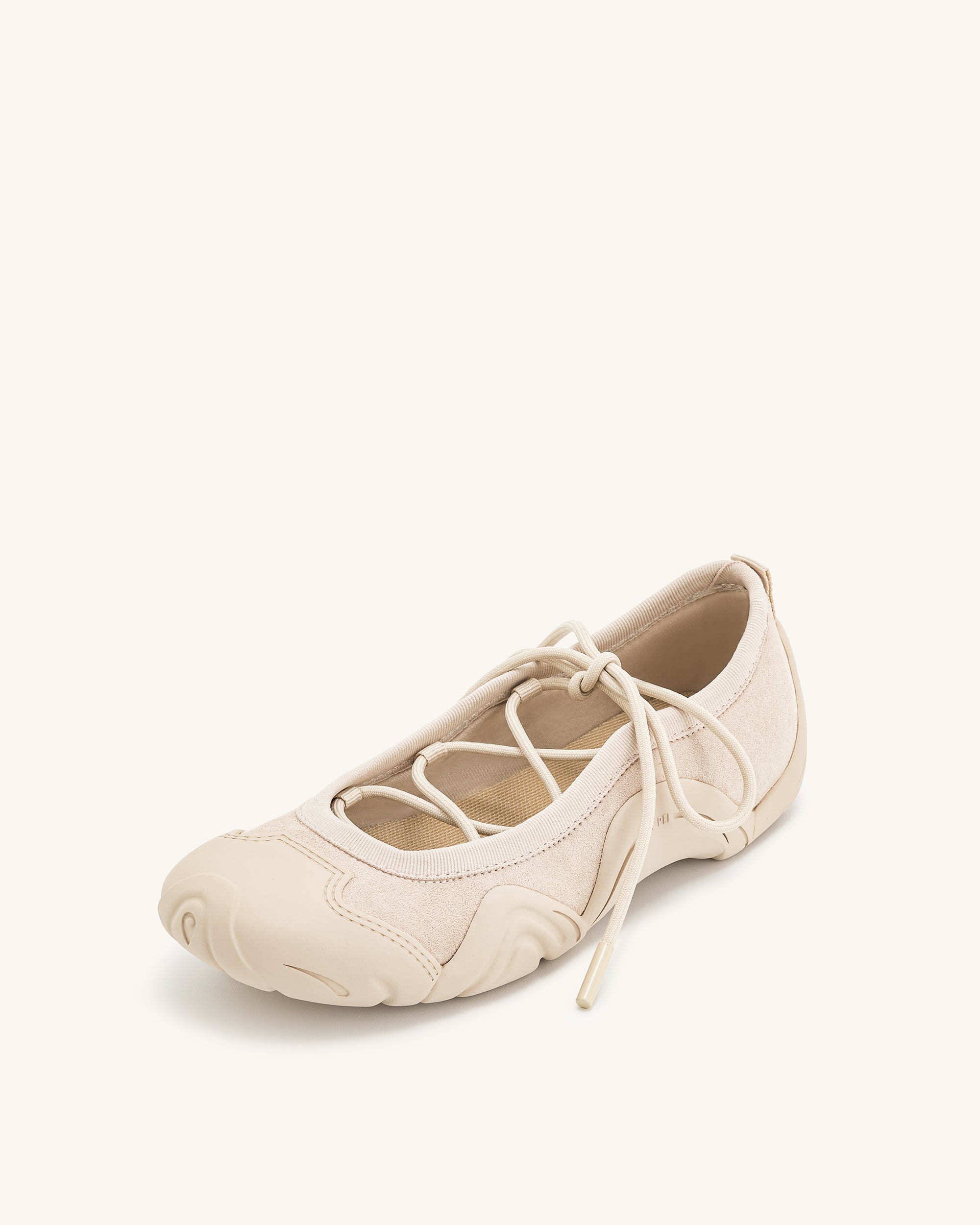 Caitlin Lace-up Ballerina Sneakers - Beige | JW PEI