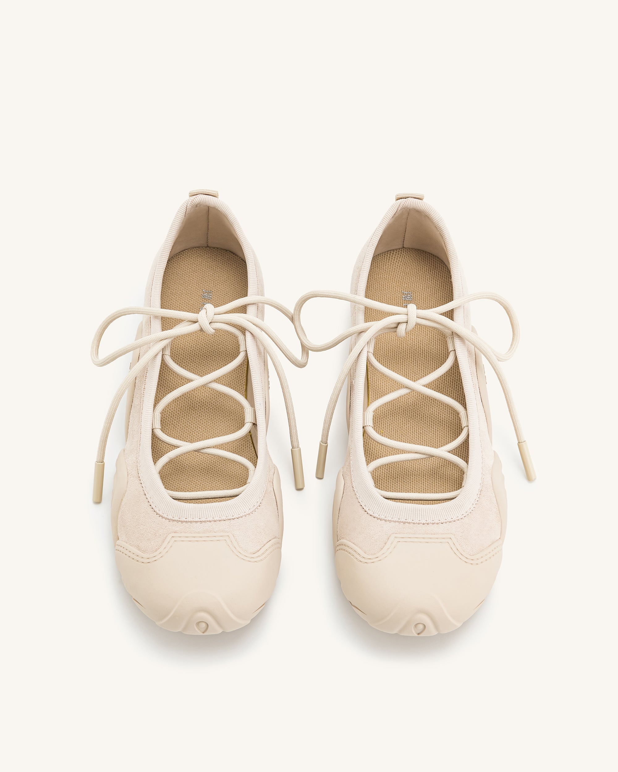 Caitlin Lace-up Ballerina Sneakers - Beige | JW PEI