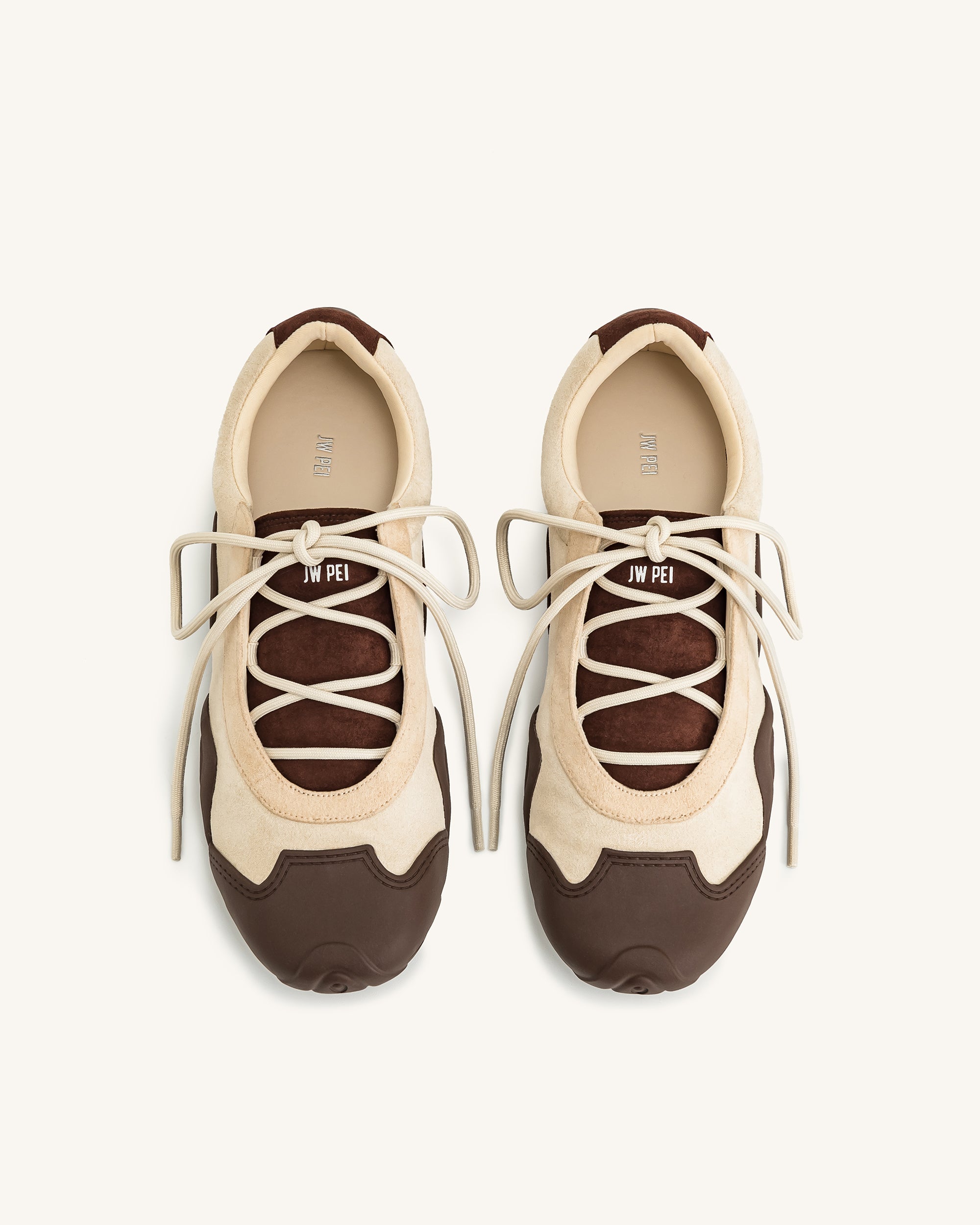 Caitlin Lace-up Ballerina Sneakers - Light Brown