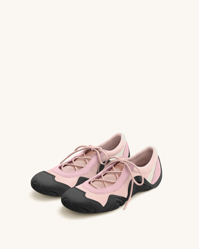 Caitlin Lace-up Ballerina Sneakers - Pink