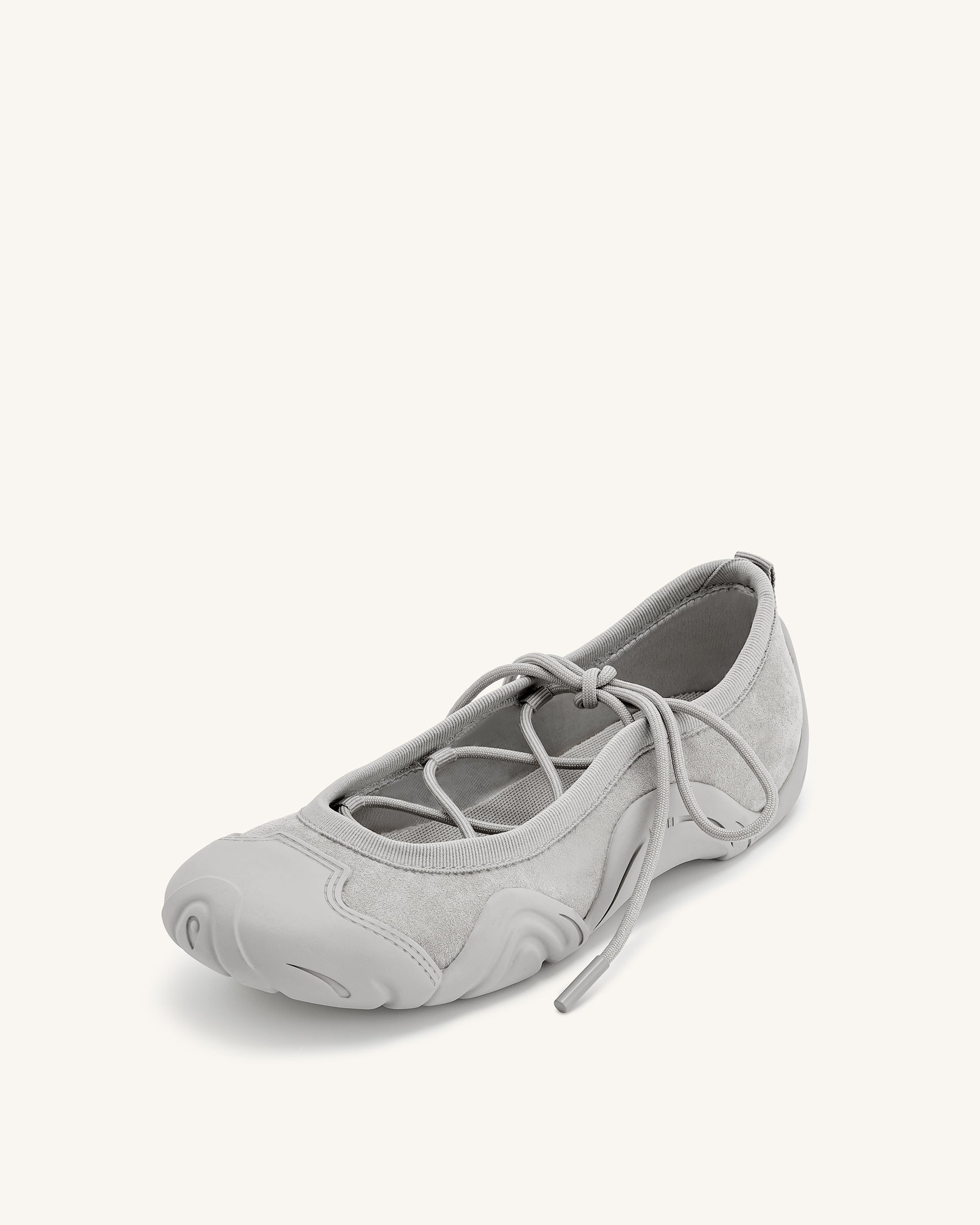 Caitlin Lace-up Ballerina Sneakers - Grey | JW PEI