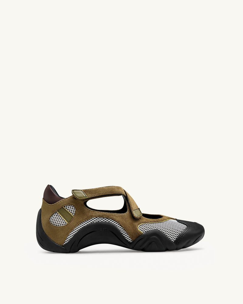 Caitlin Mesh Cut-out Sneakers - Brown