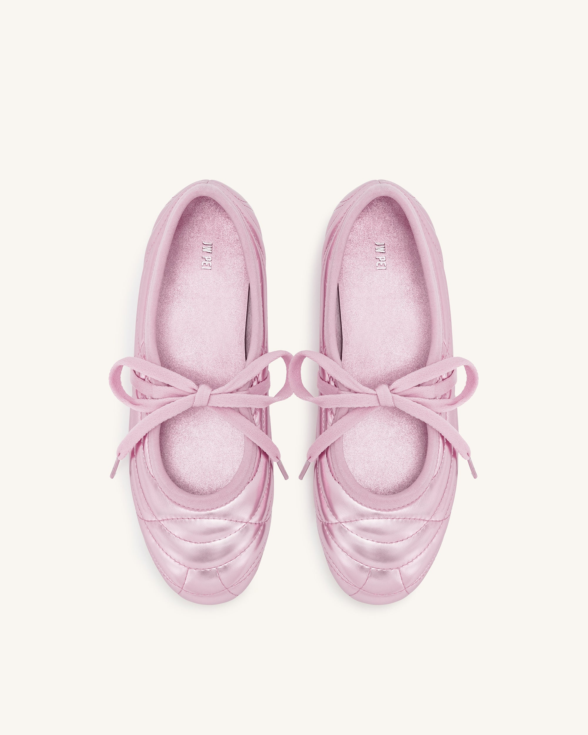 Pink lace up ballet flats on sale