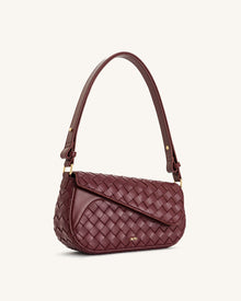 Addisyn Weave Texture Shoulder Bag - Burgundy