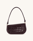 Addisyn Cutout Woven Shoulder Bag - Burgundy