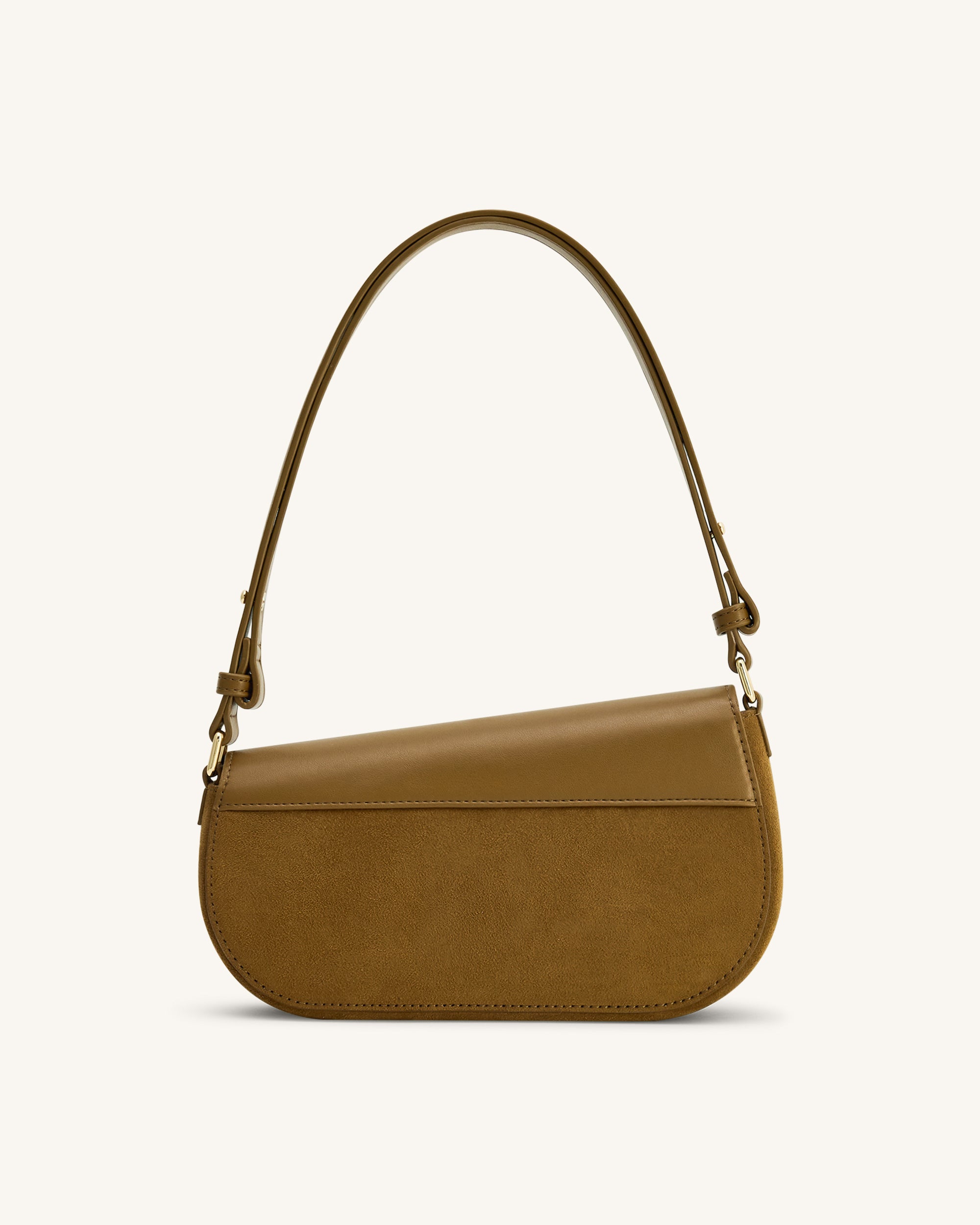 Addisyn Faux Suede Panel Shoulder Bag - Olive | JW PEI