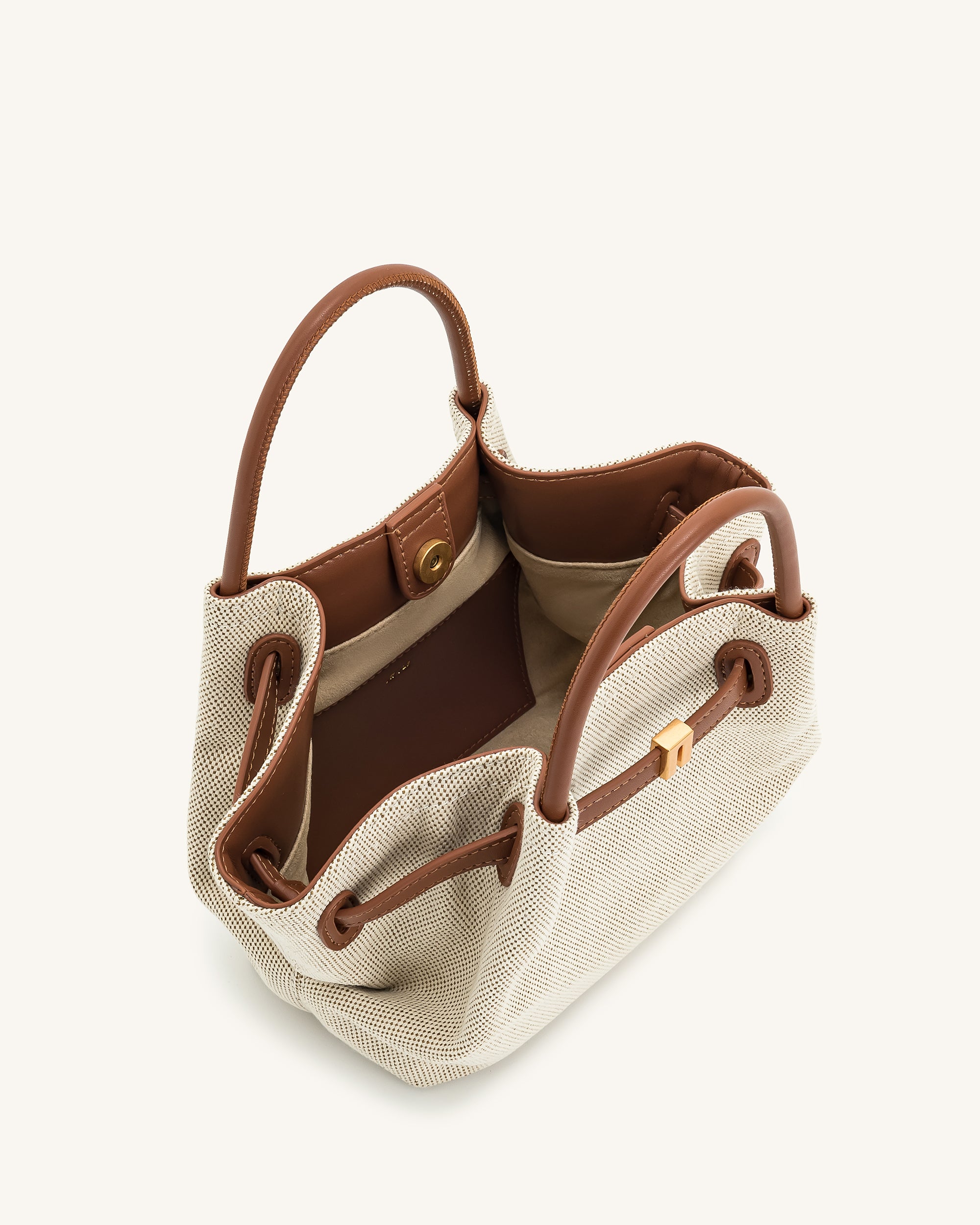 Hana Mini Tote Bag - Brown Canvas Online Shopping