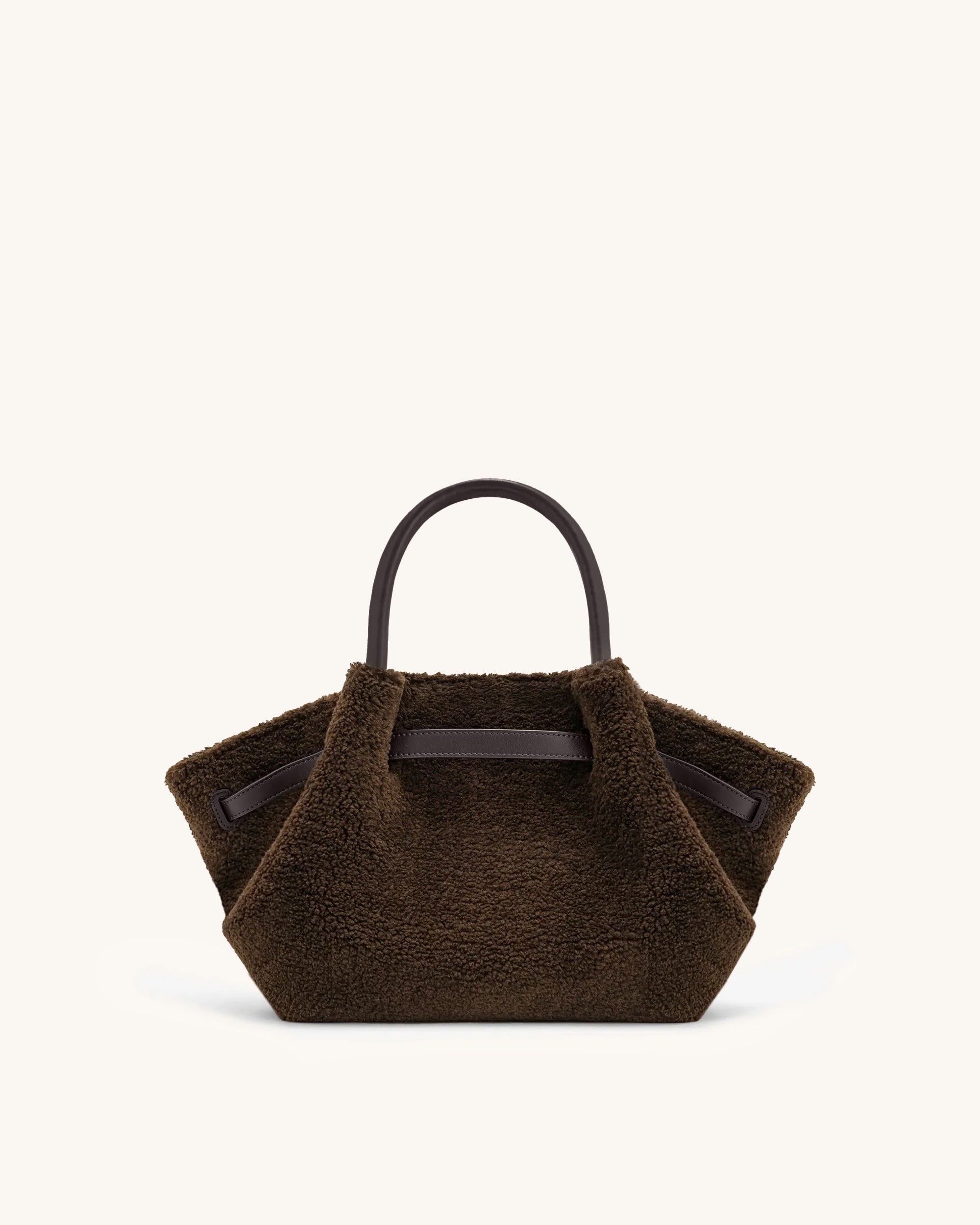 Hana Mini Faux Fur Tote Bag - Dark Brown | JW PEI