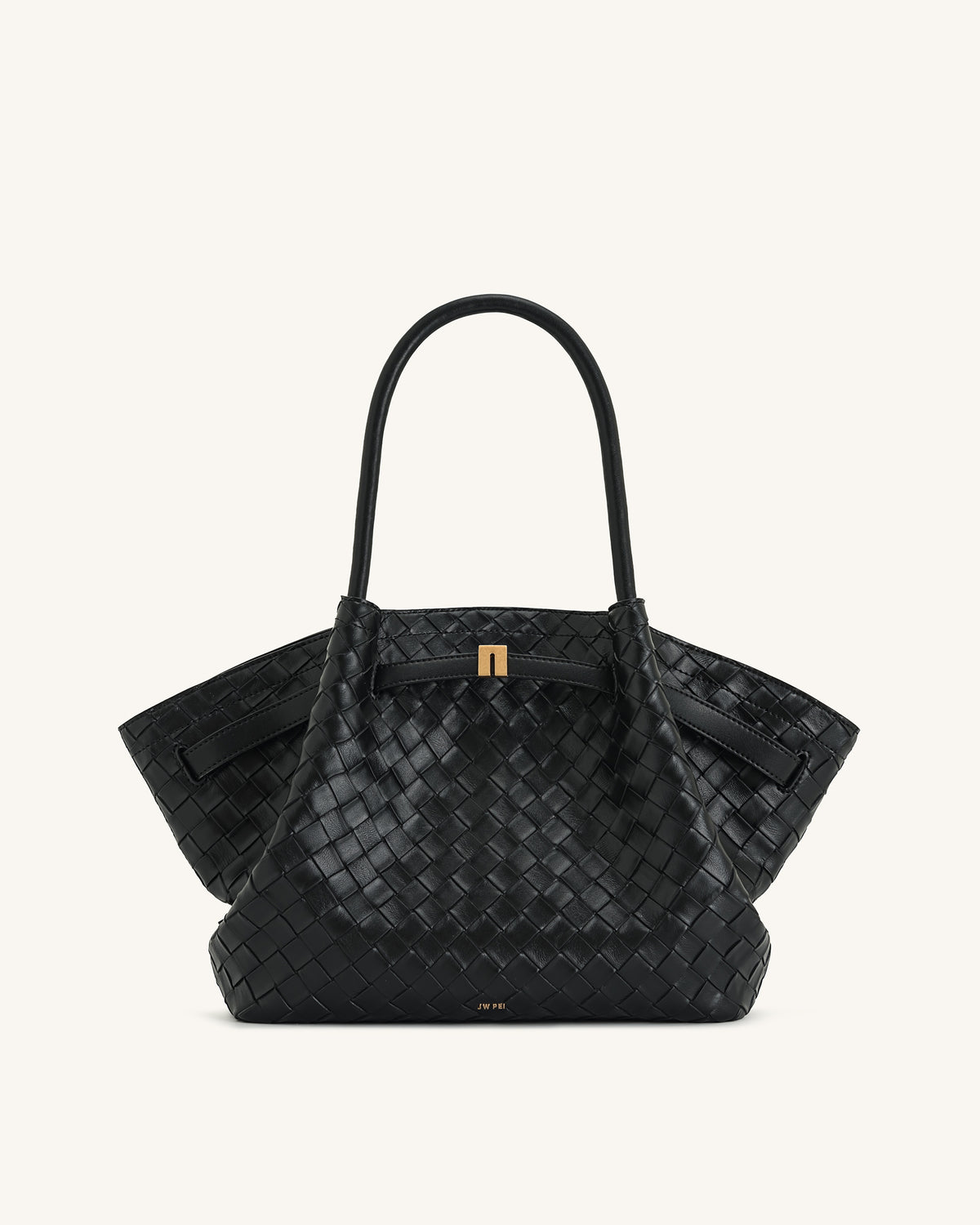 JW PEI Hana Medium Weave Texture Tote Bag - Black
