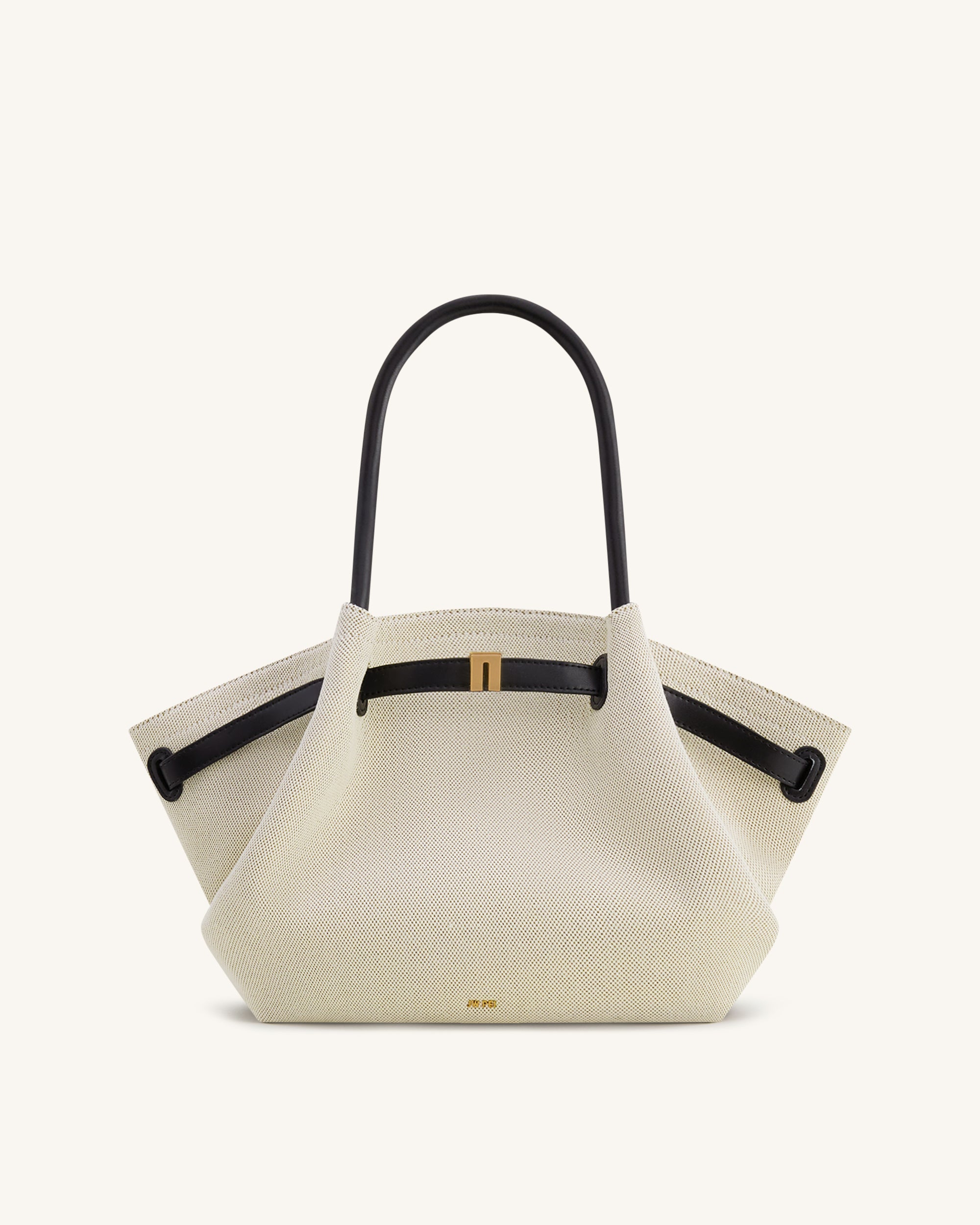 Hana Medium Tote Bag - Black Canvas | JW PEI