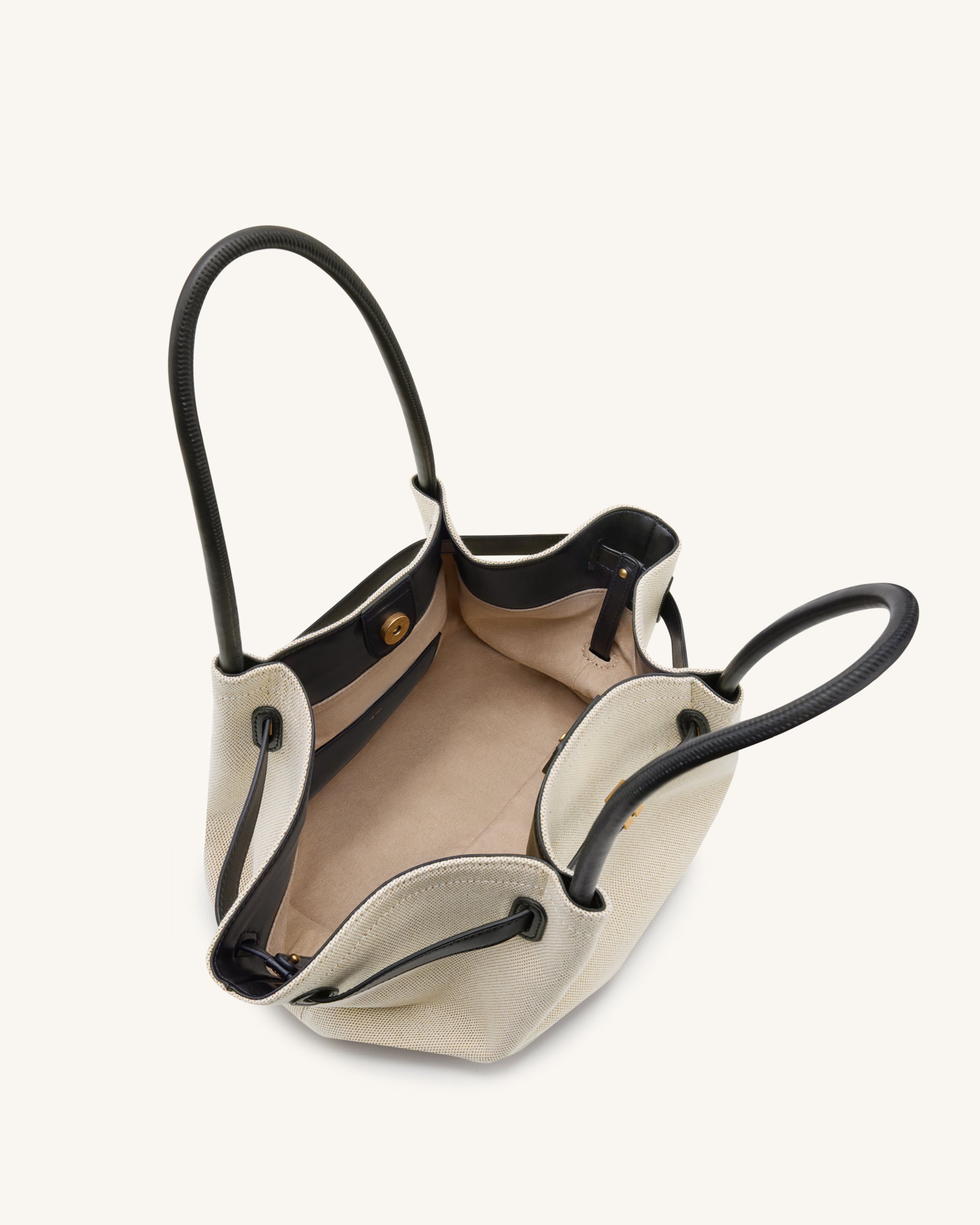 Hana Medium Tote Bag - Black Canvas | JW PEI