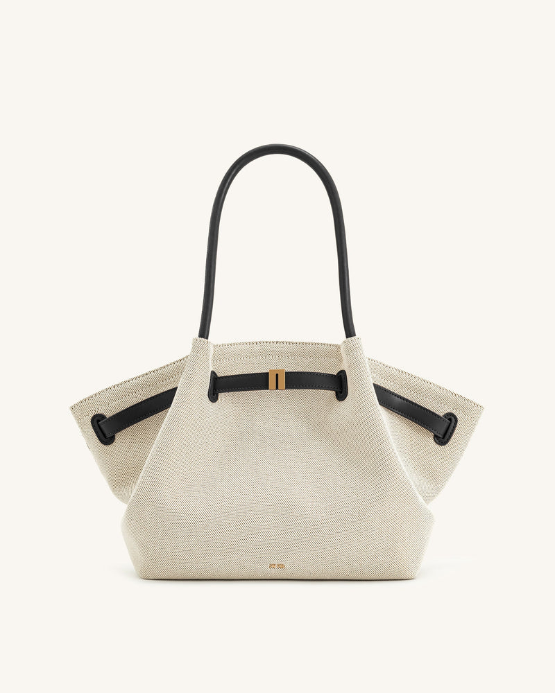 Hana Medium Tote Bag - Black Canvas
