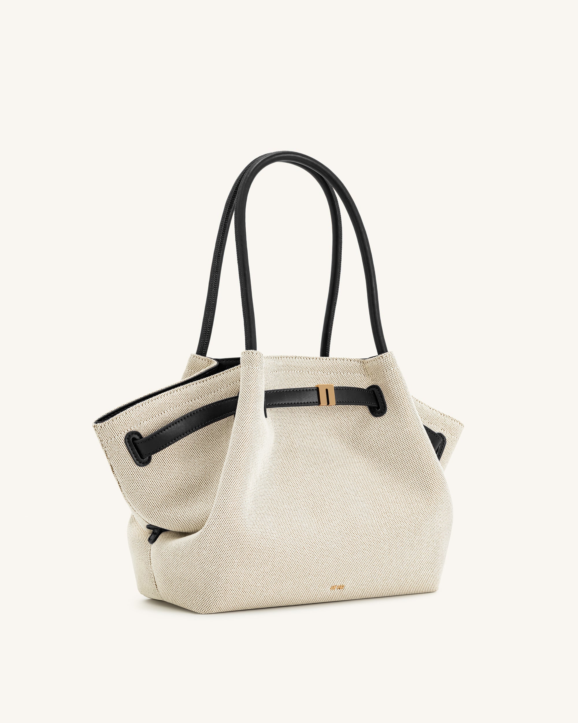 Hana Medium Tote Bag - Black Canvas | JW PEI