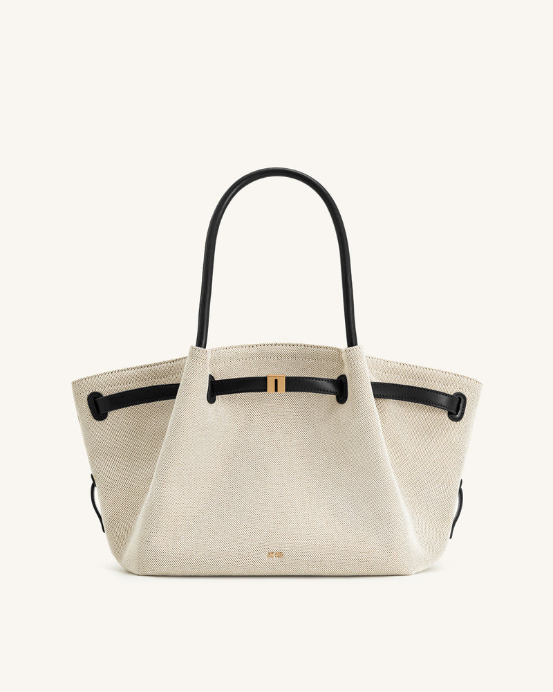 Hana Medium Tote Bag - Black Canvas