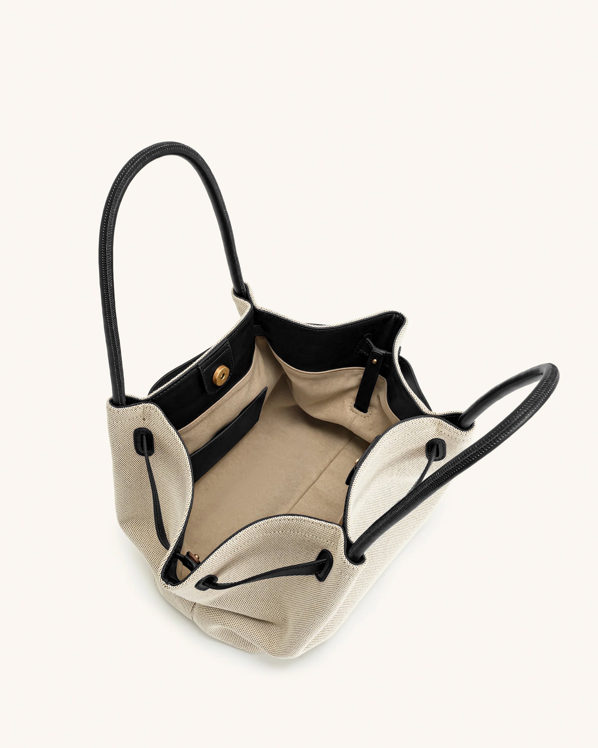 Hana Medium Tote Bag - Black Canvas | JW PEI